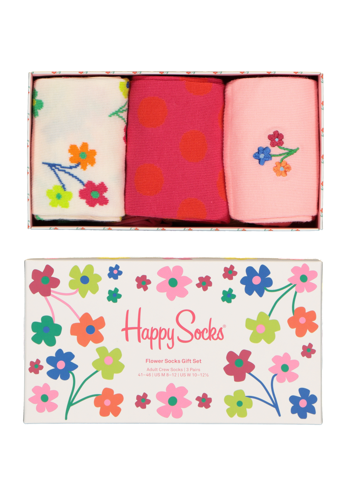1-7333102504651_happy_socks_HR Happy Socks Flower Socks Gift Set (3-pack), gekleurde bloemenzee