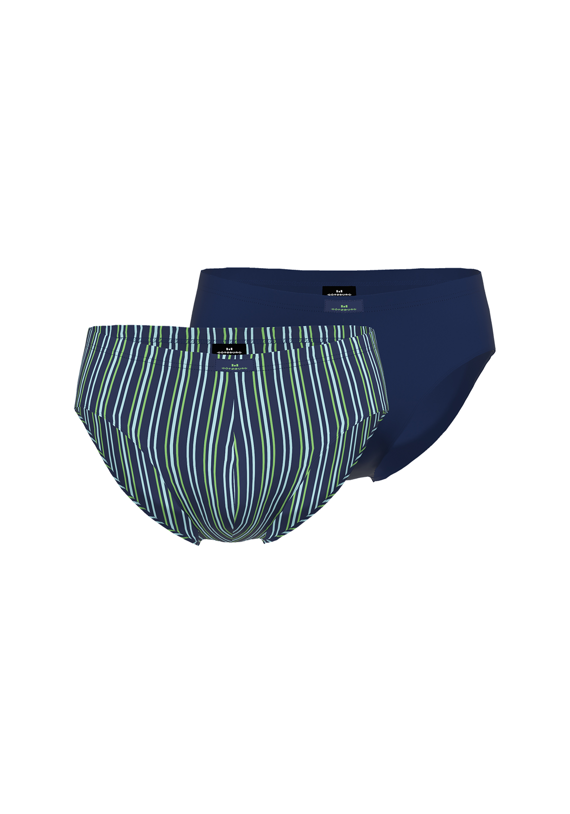 Gotzburg heren sport slip (2-pack), middenblauw gestreept Gotzburg heren sport slip (2-pack), middenblauw gestreept