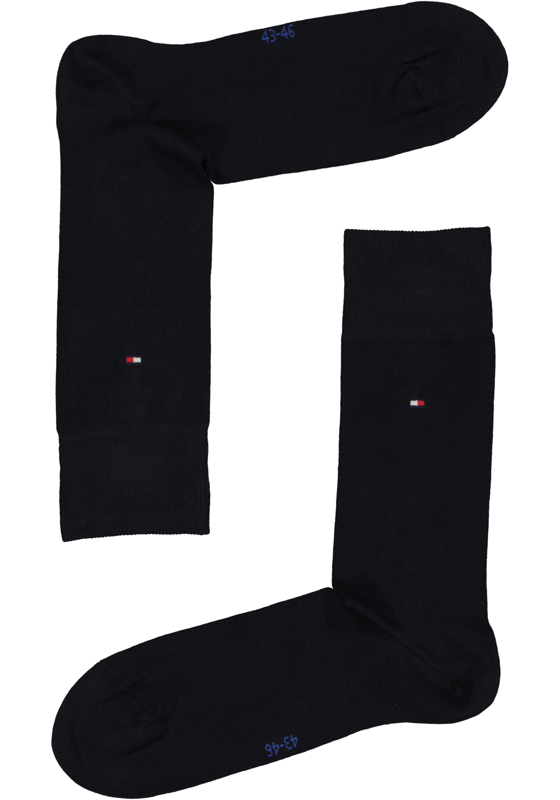 4-8718824413310_sok_HR Tommy Hilfiger Duo Stripe Socks (2-pack), herensokken katoen, gestreept en uni, blauw