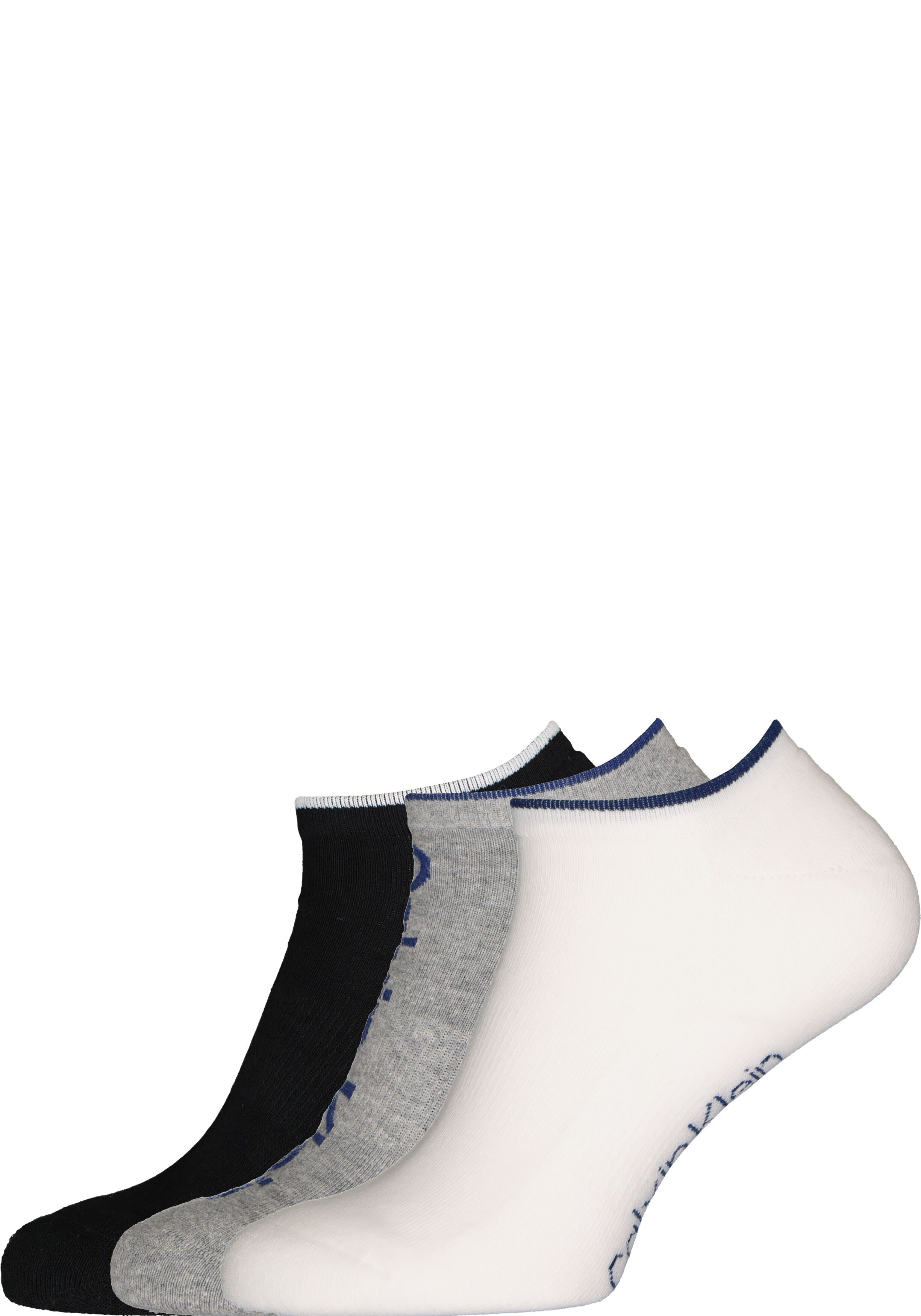Calvin Klein herensokken Grant (3-pack), onzichtbare lage sportsokken, zwart, wit en grijs
