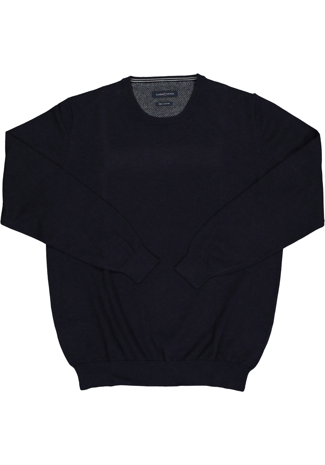 2-4060031343800_Casa_Moda_Trui_HR CASA MODA heren trui katoen, O-hals, donkerblauw