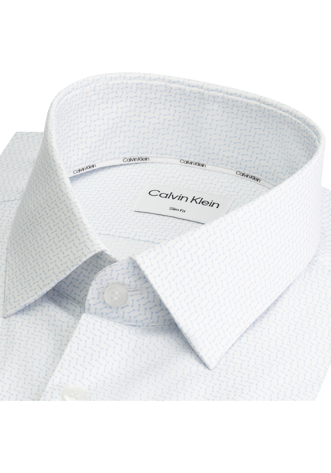 image_3_K10K112609YAF_D_C4161wid2000amphei2000ampop_usm1710 Calvin Klein slim fit overhemd, Geometric Print Slim Shirt, wit dessin