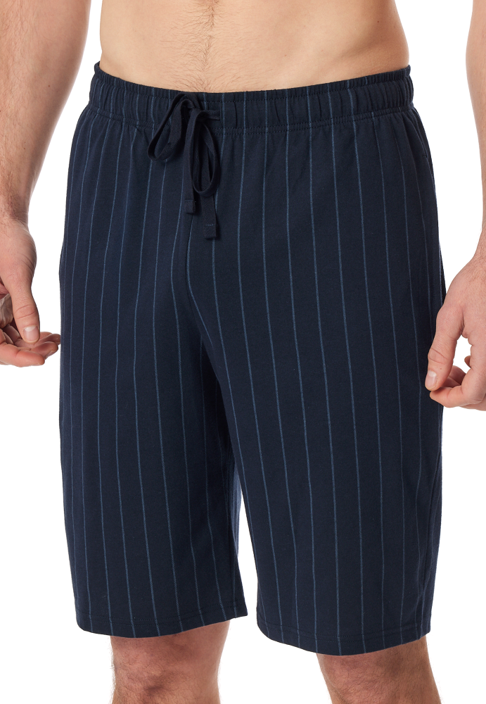 SCHIESSER Mix + Relax Short, heren korte pyjama- of loungebroek, nachtblauw dessin