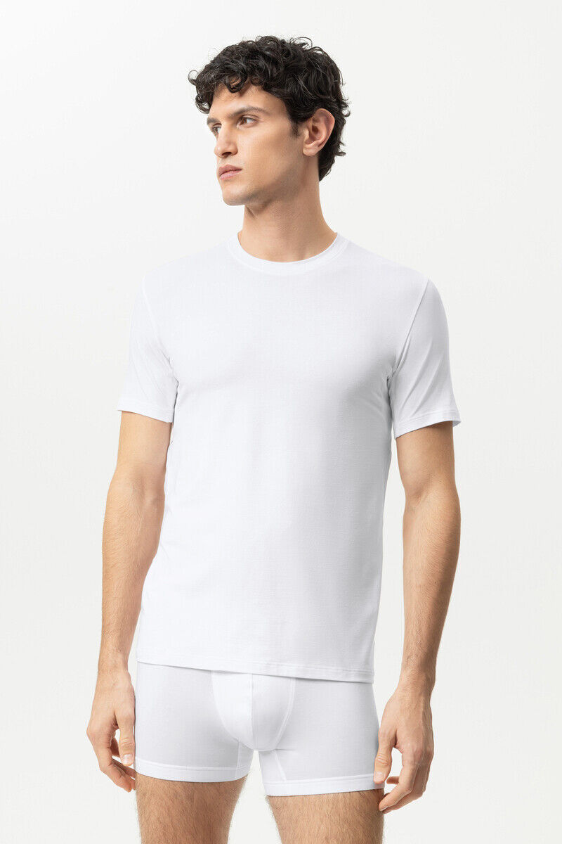 Mey heren T-shirt Business Class Premium, T-shirt korte mouw met O-hals, wit