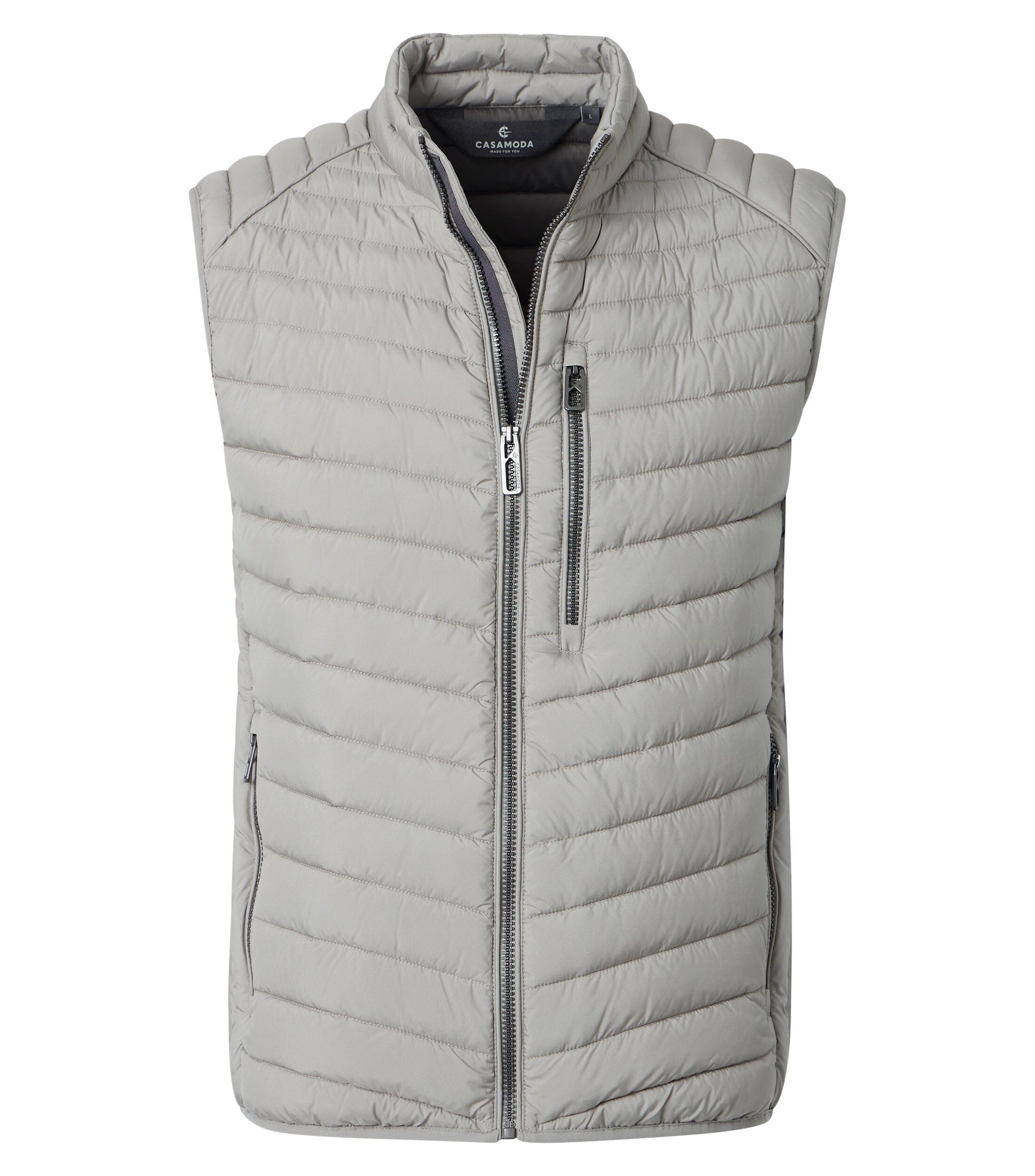CASA MODA comfort fit bodywarmer, grijs, wit