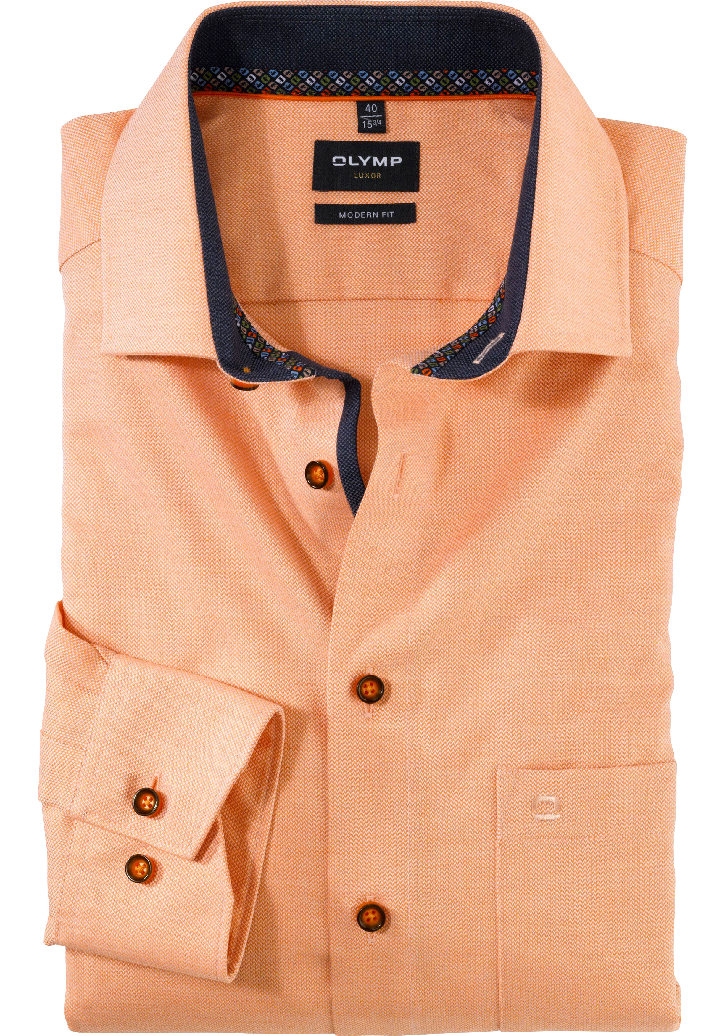 OLYMP Luxor modern fit overhemd, popeline, oranje