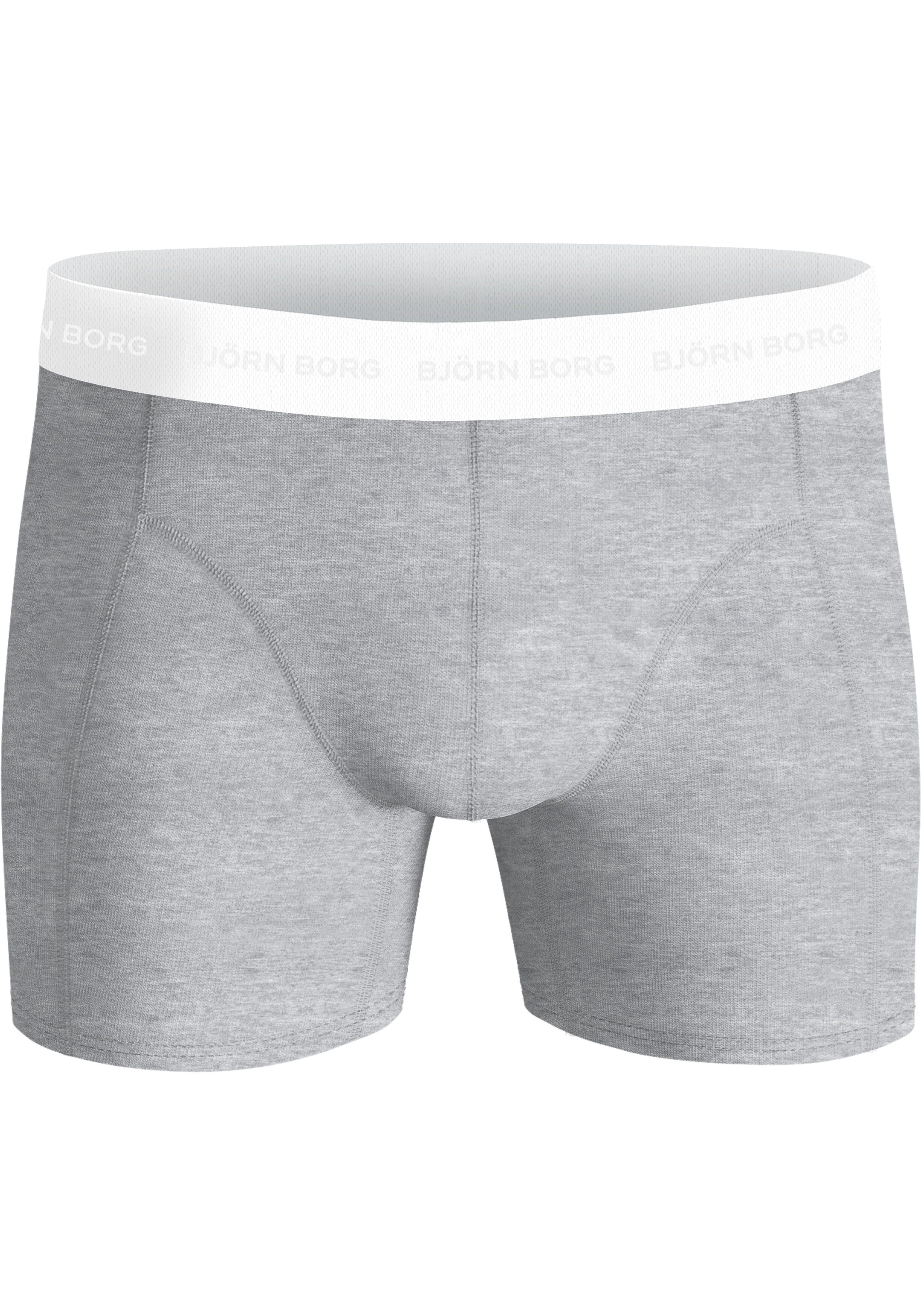 Bjorn Borg Cotton Stretch boxers, heren boxers normale lengte (3-pack), grijs, zwart, wit