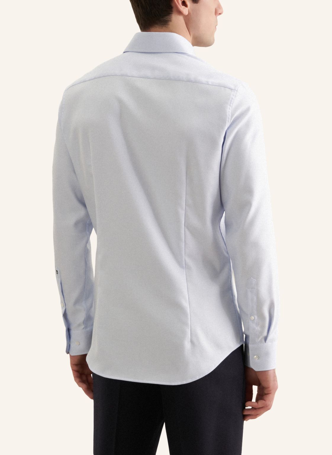 Seidensticker slim fit overhemd, structuur, blauw