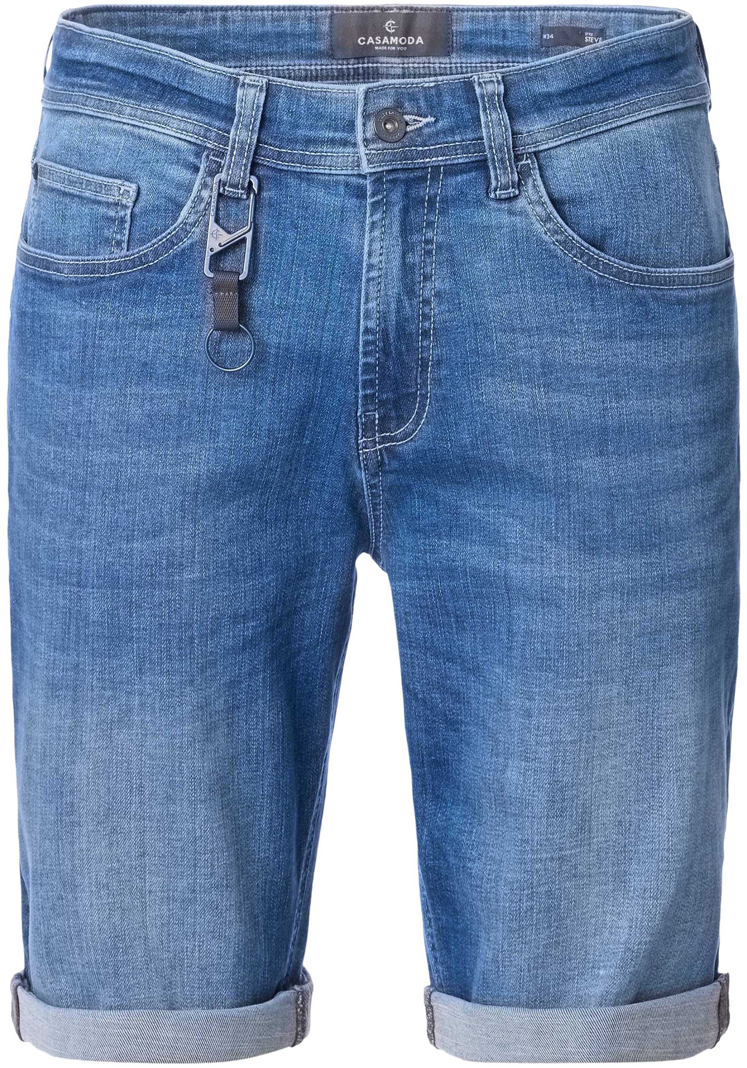 CASA MODA jeans shorts STEVE, heren 5-pocket korte spijkerbroek, blauw