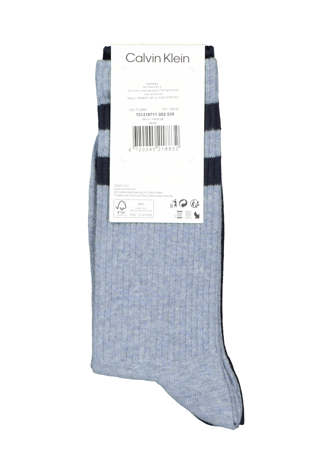 7-8720245218832_ck_sok_2p_HR Calvin Klein herensokken Maurice (2-pack), licht- en donkerblauw