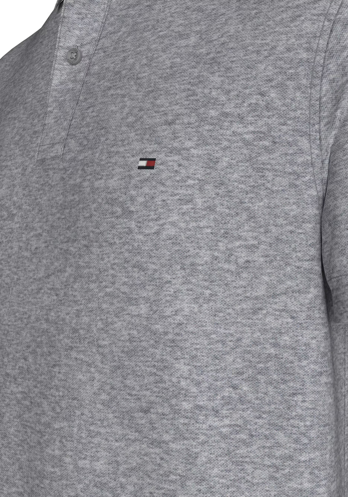 Tommy Hilfiger 1985 Regular Polo, heren poloshirt, middengrijs melange Tommy Hilfiger 1985 Regular Polo, heren poloshirt, middengrijs melange