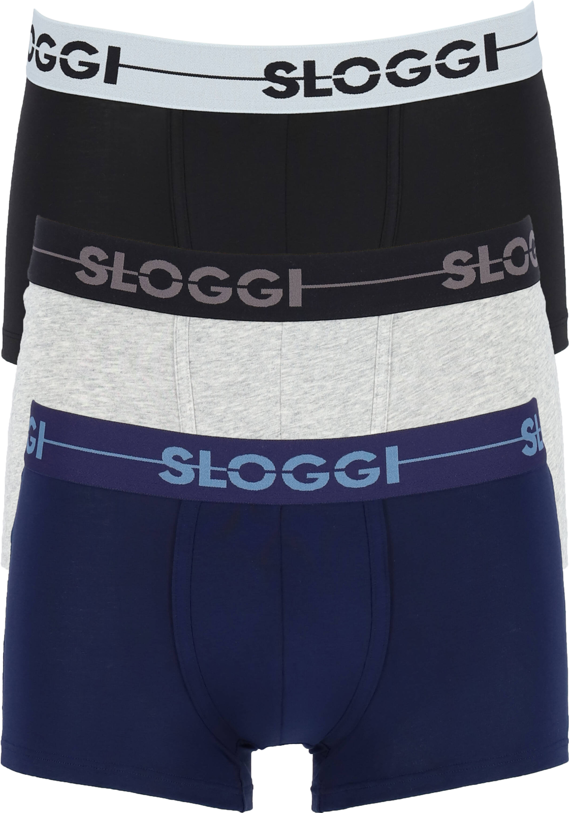 1-7613108272557-sloggi-SLOGGI_BX_10198138M008_3p_blauw_4fotos_HR Sloggi Men GO Hipster, heren boxers (3-pack), zwart, blauw, grijs