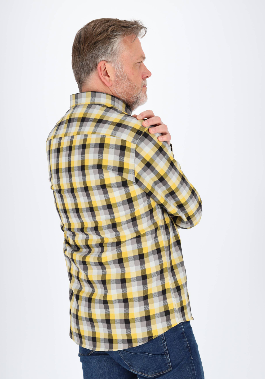 Redmond modern fit overhemd, popeline, zwart geruit Redmond modern fit overhemd, popeline, zwart geruit