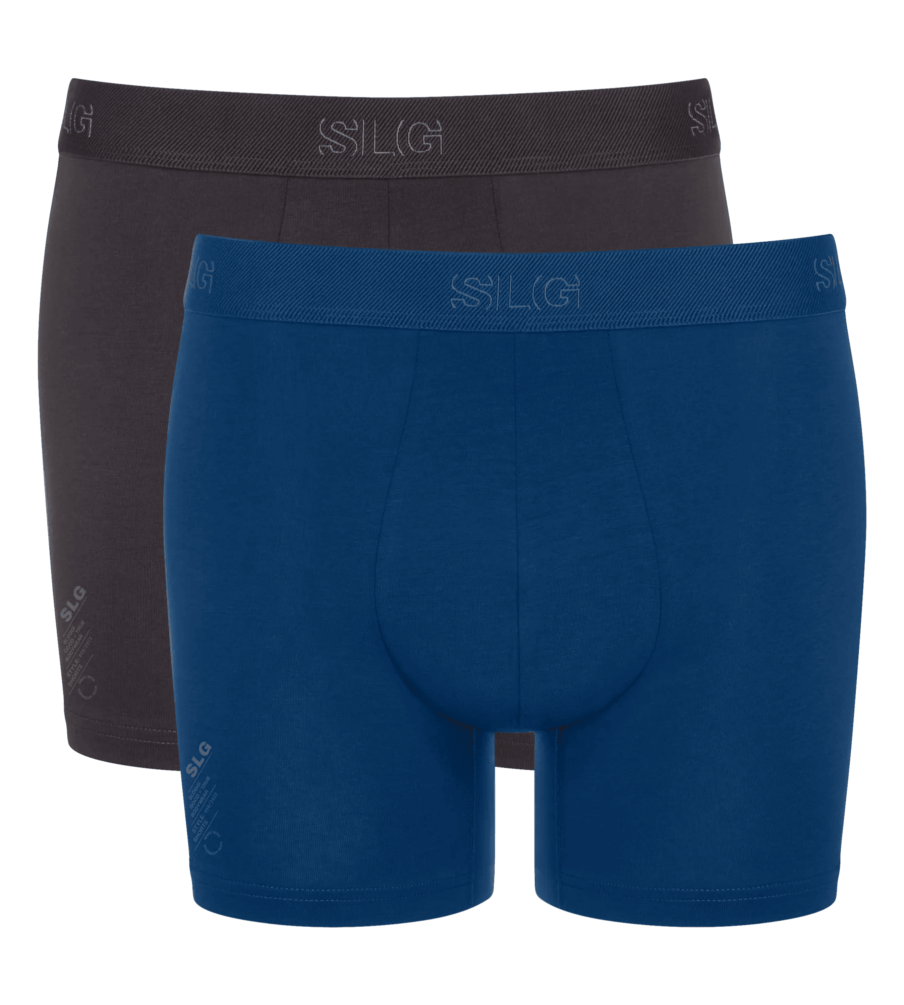 Sloggi Men SLG Base Short, heren boxershort korte pijp (2-pack), donkergrijs en kobaltblauw