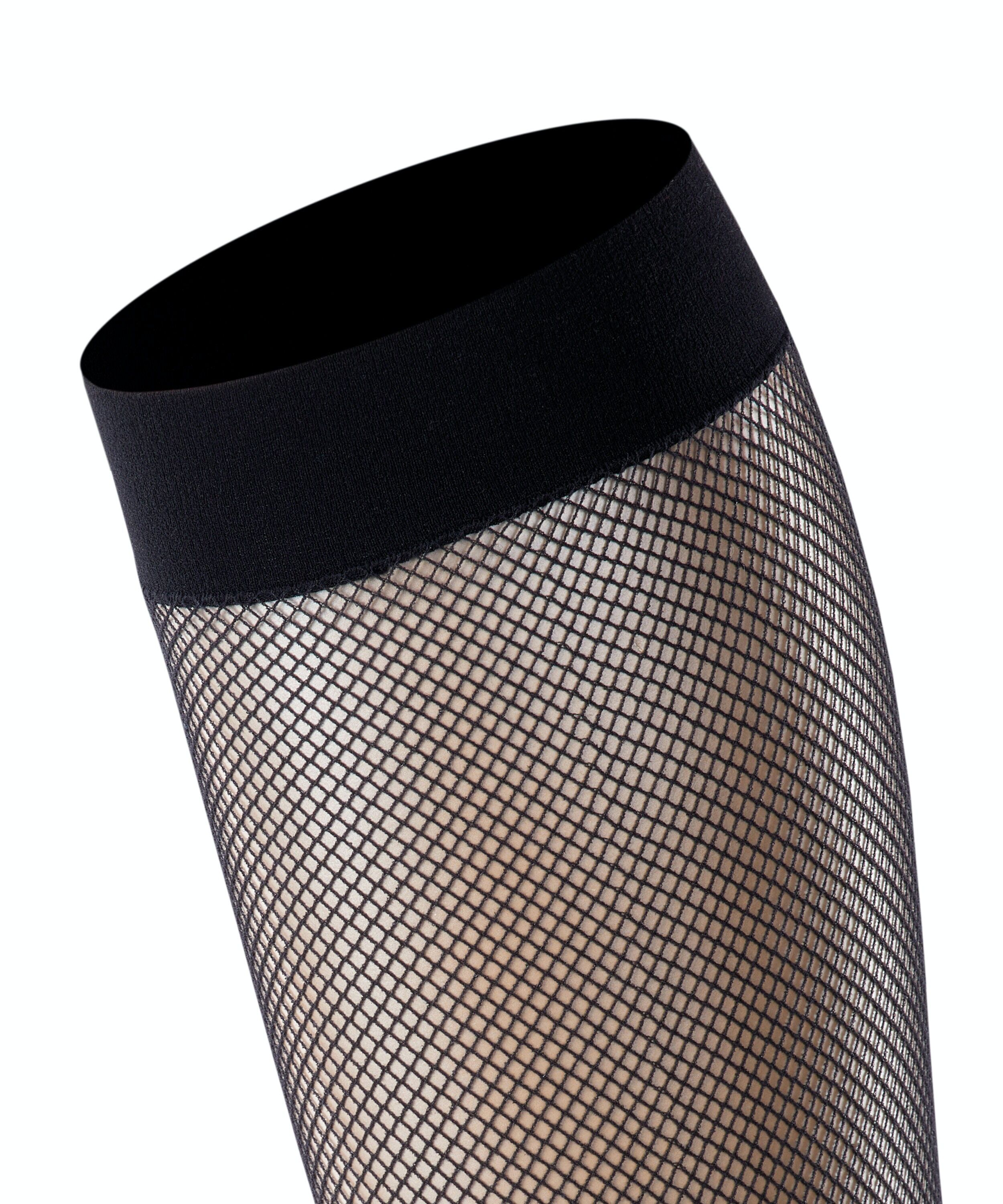FALKE Net dames kniekousen, zwart (black)