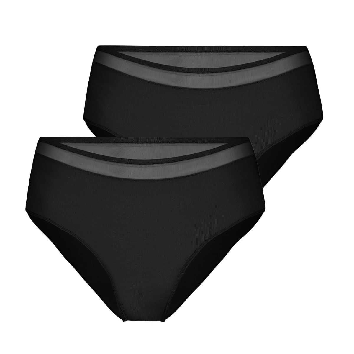 RJ Bodywear RJ dames Allure dames midi slip (2-pack), zwart
