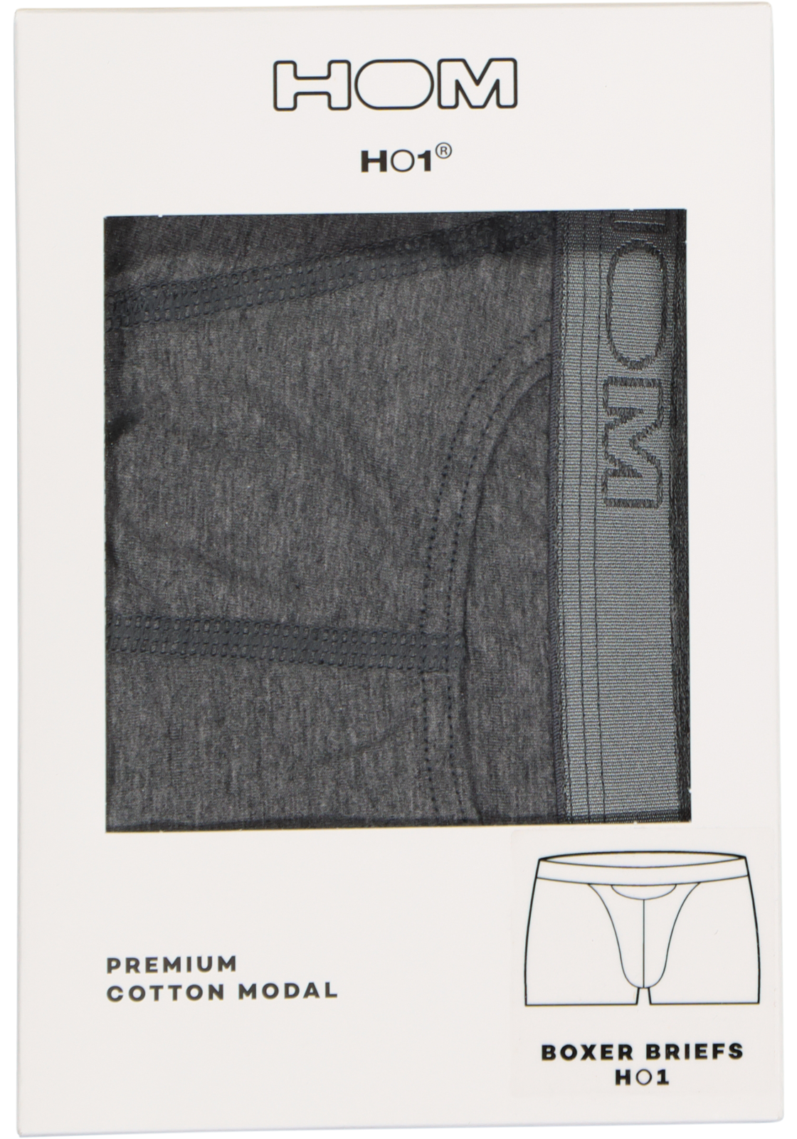 5-9009984072998_Hom_boxes_HR HOM HO1 boxer briefs (1-pack), heren boxer kort met horizontale gulp, antraciet