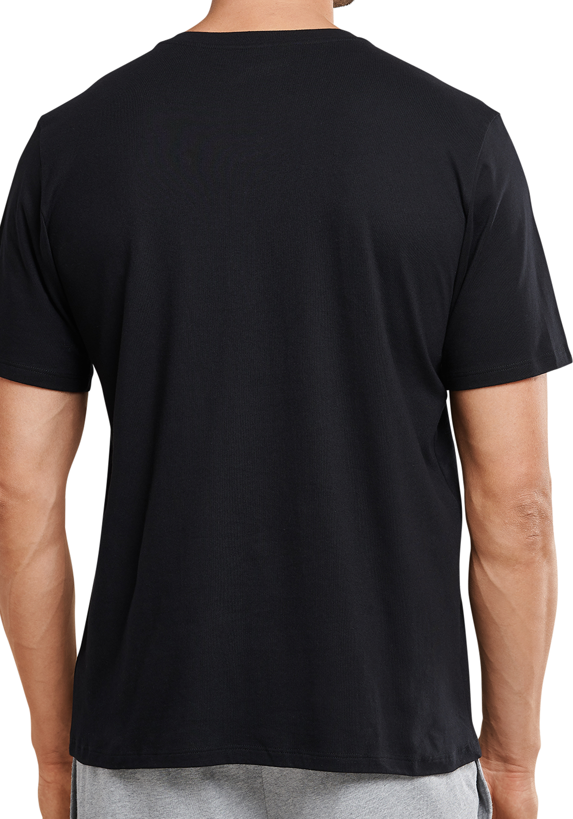 4-4007065358622-schiesser-mixrelax-shirt_HR SCHIESSER Mix+Relax T-shirt, korte mouw O-hals met knoopjes, zwart
