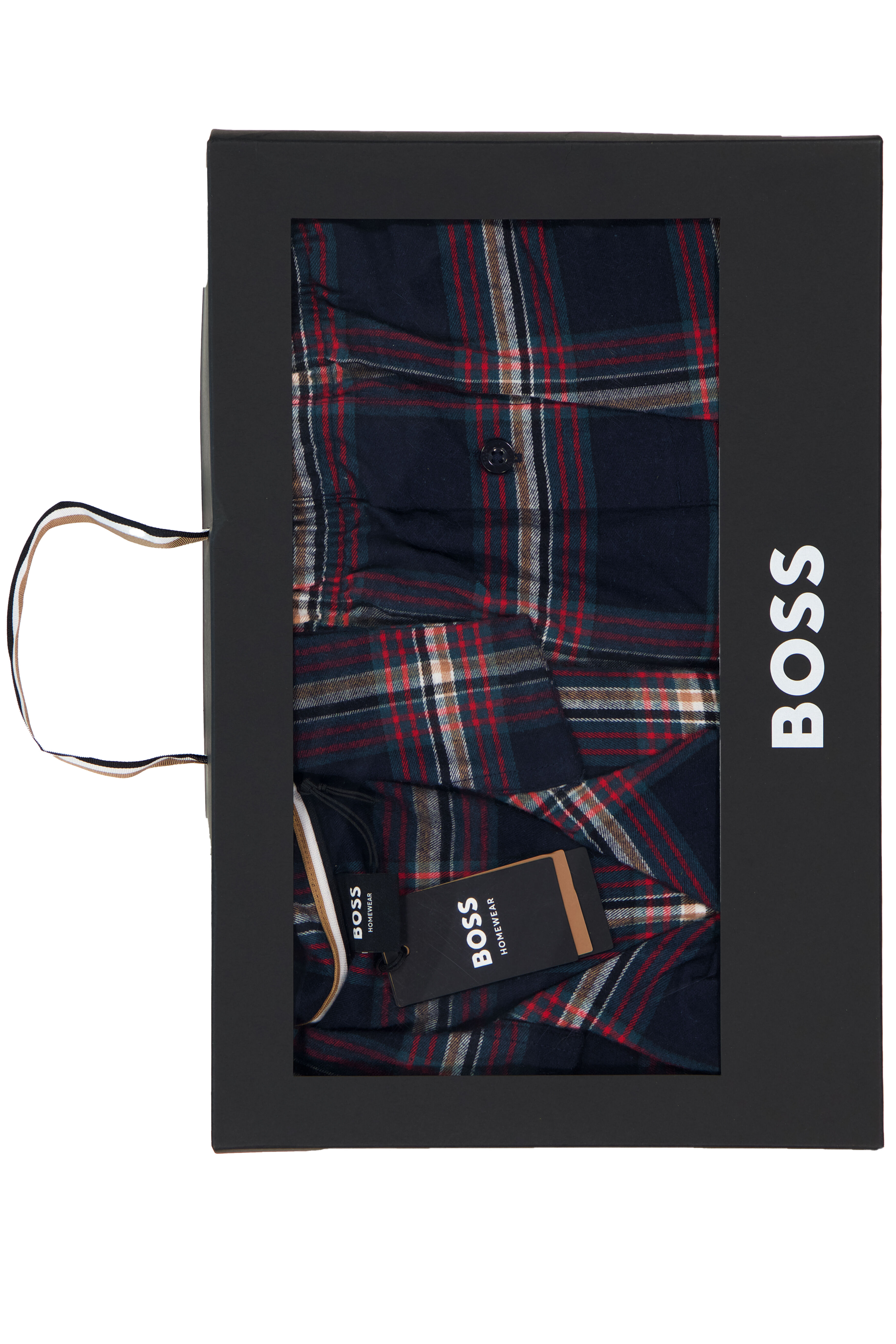 BOSS Holiday Pyjama, heren pyjama set met knoopjes, blauw