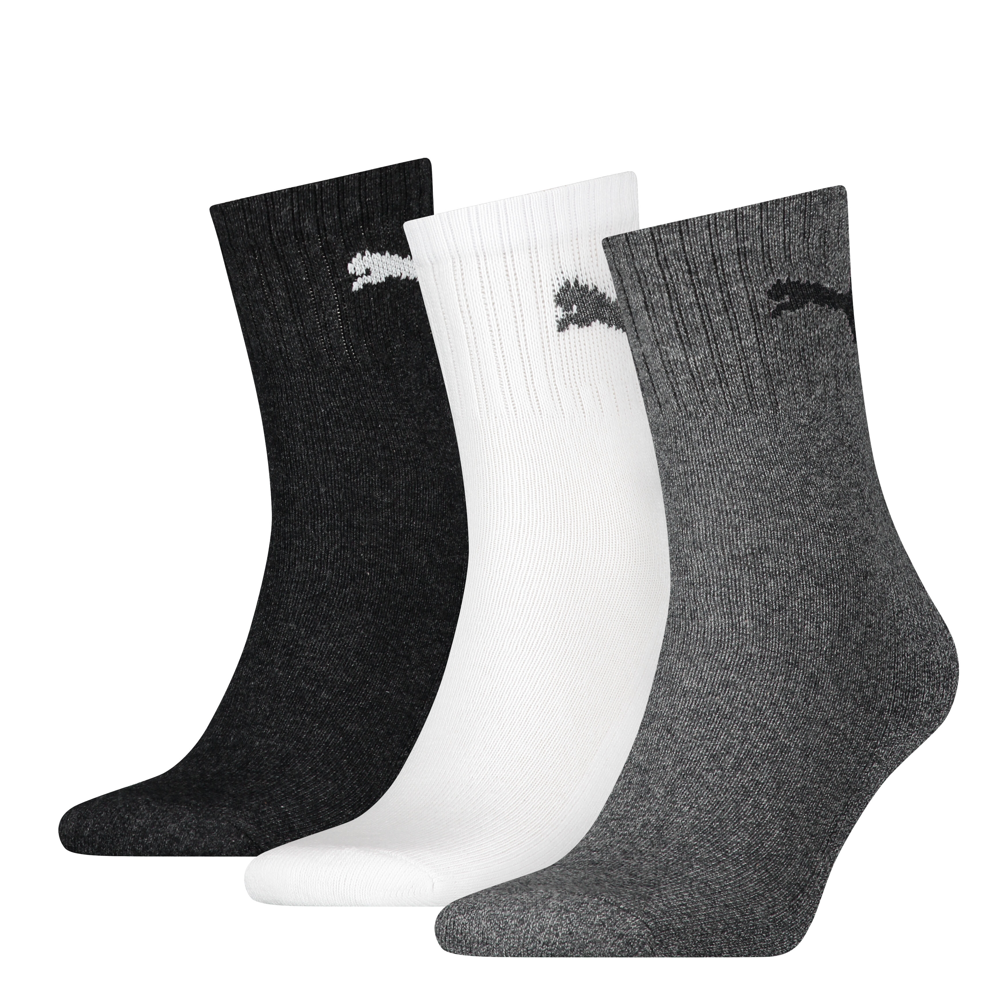 Puma Unisex Short Crew (3-pack), unisex hoge enkelsokken, zwart