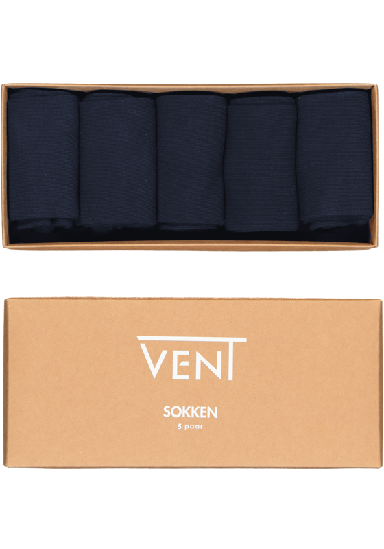 VENT herensokken katoen (5-pack), navy blauw VENT herensokken katoen (5-pack), navy blauw