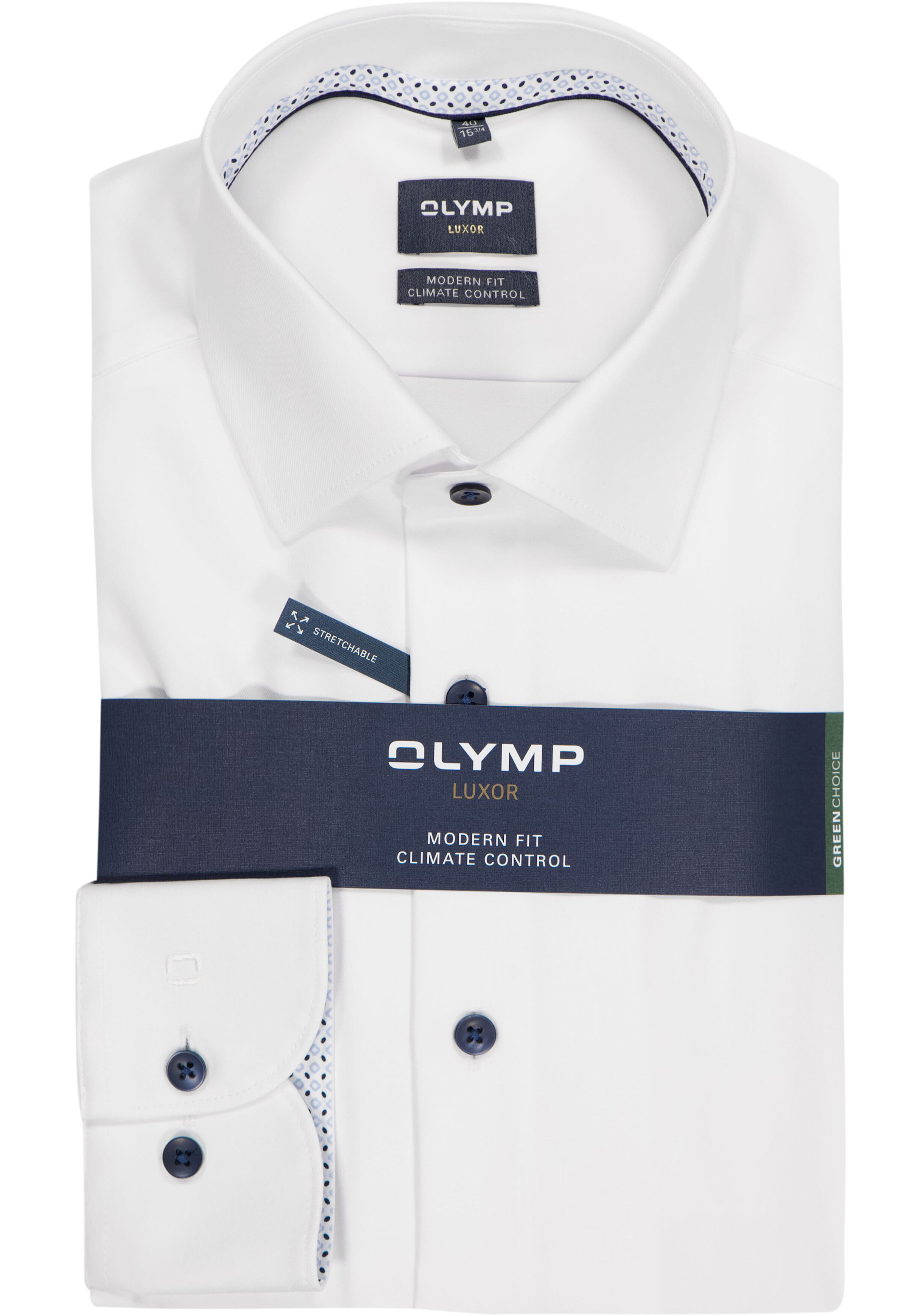 OLYMP 24/7 Luxor modern fit overhemd, twill, wit