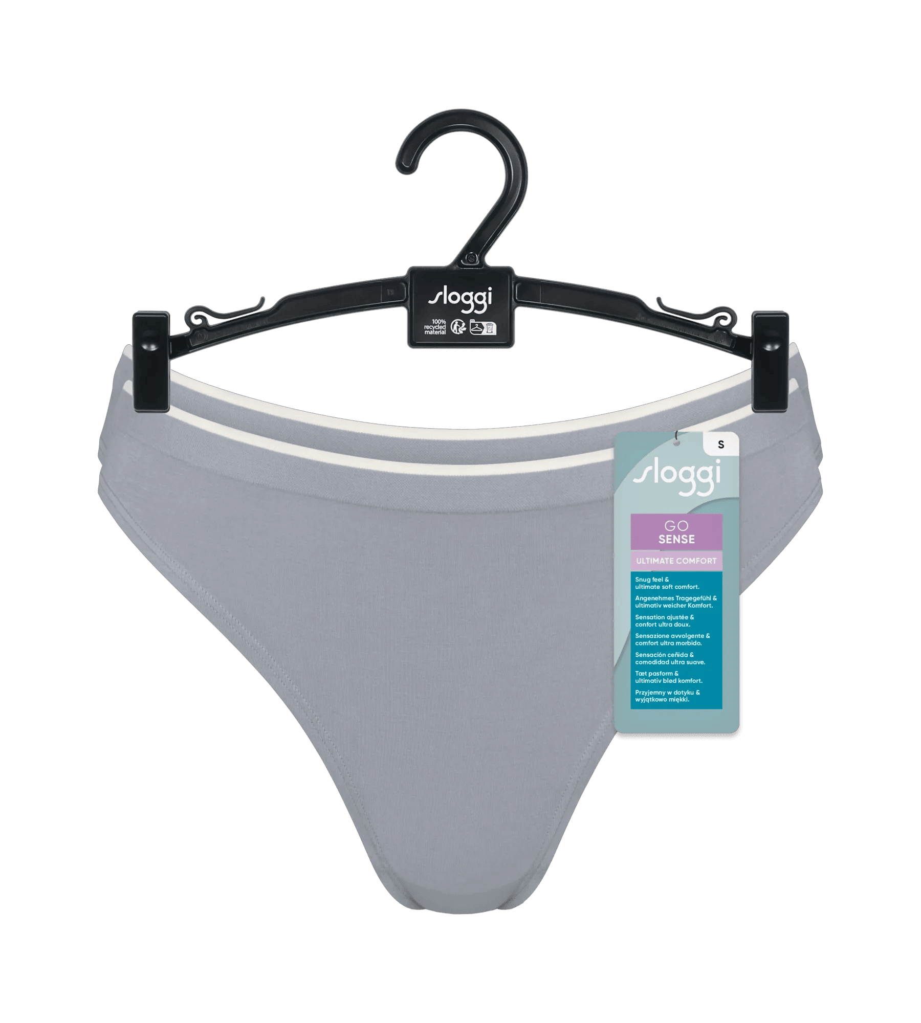 Sloggi Women GO Sense High leg (2-pack), dames slip, grijs