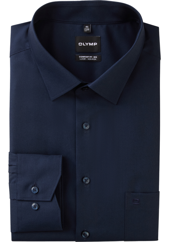 OLYMP Luxor comfort fit Big overhemd, popeline, donkerblauw OLYMP Luxor comfort fit Big overhemd, popeline, donkerblauw