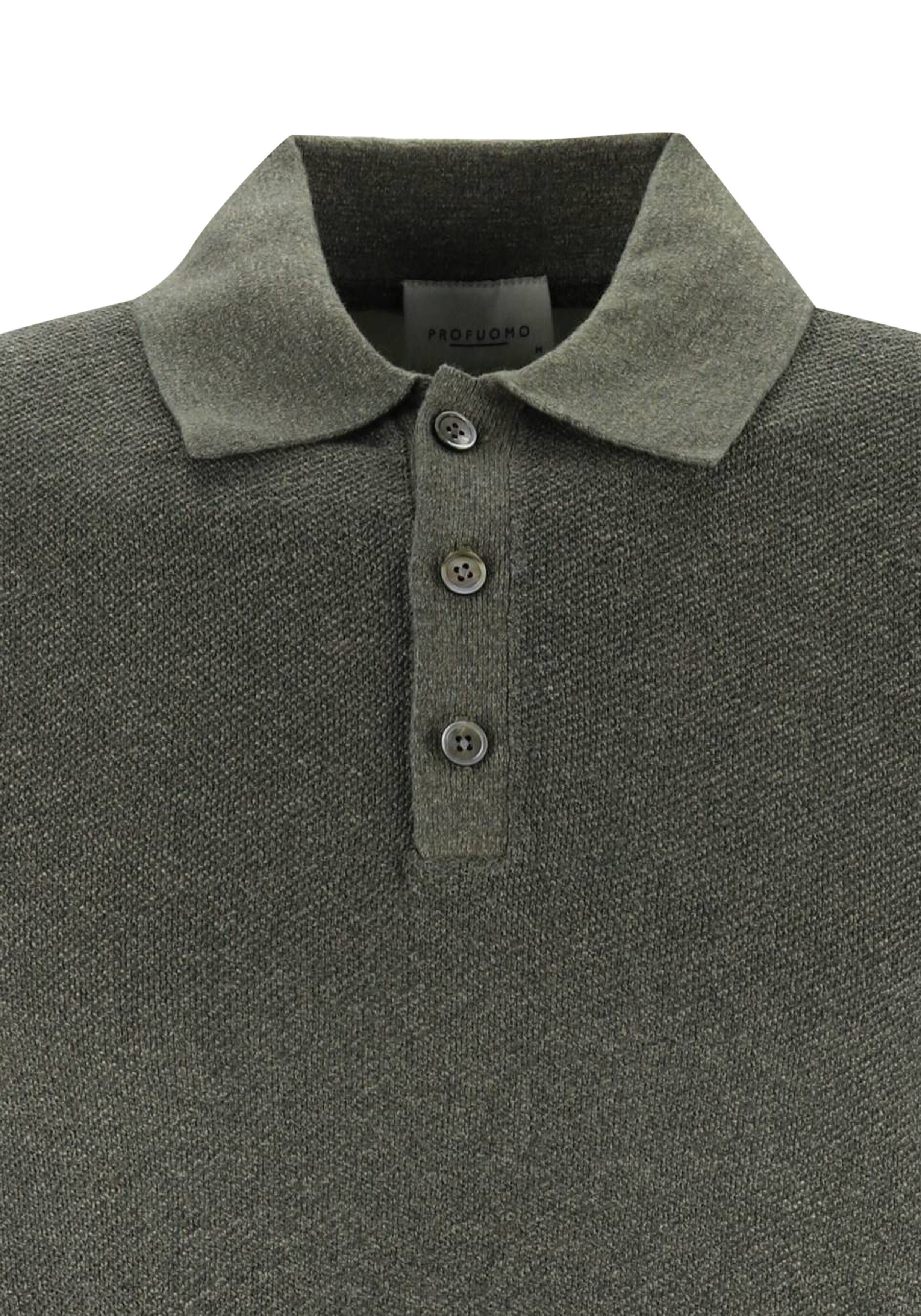 Profuomo slim fit heren polo, groen