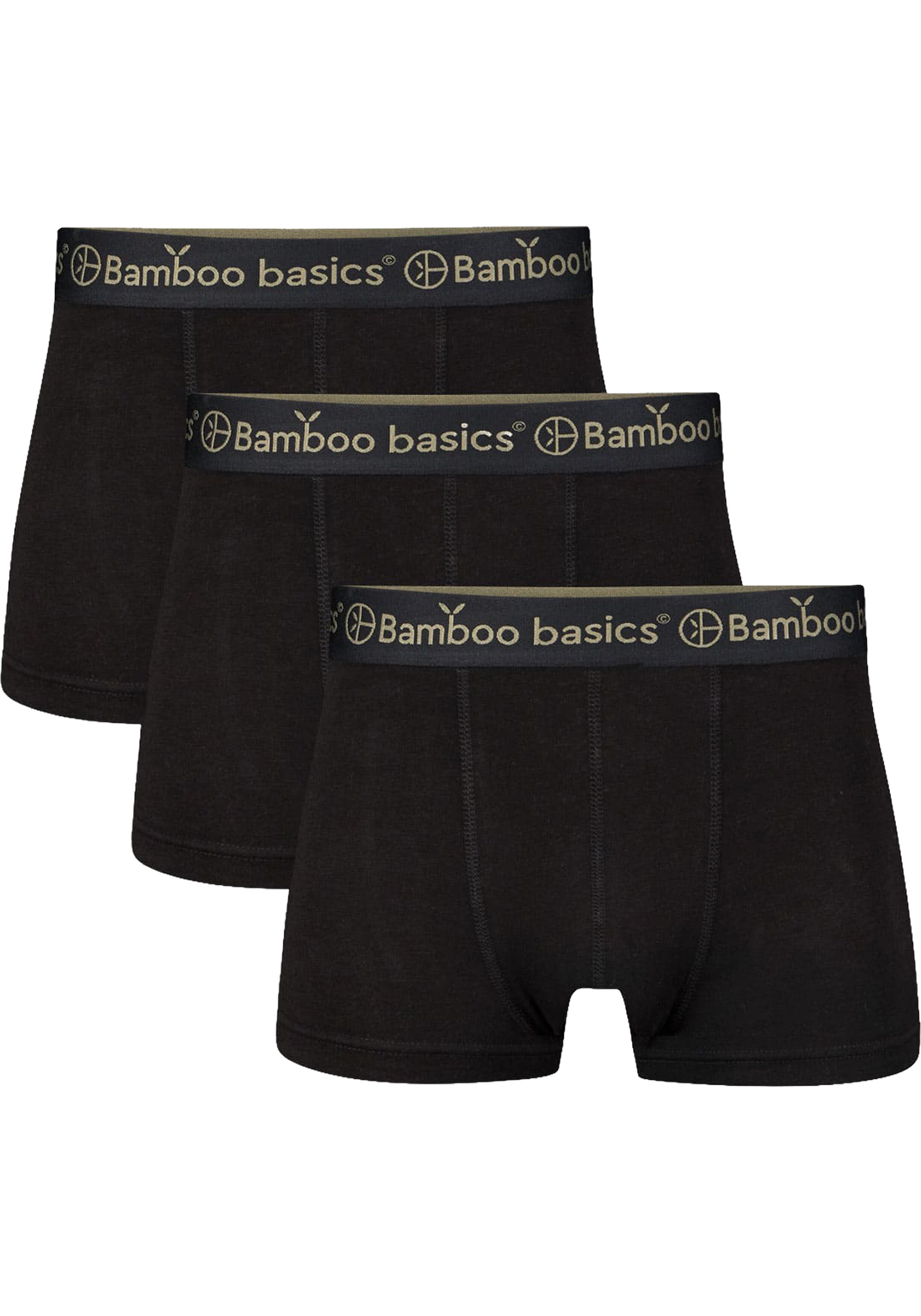 Bamboo Basics Liam trunk boxershorts (3-pack), heren korte boxershort, zwart