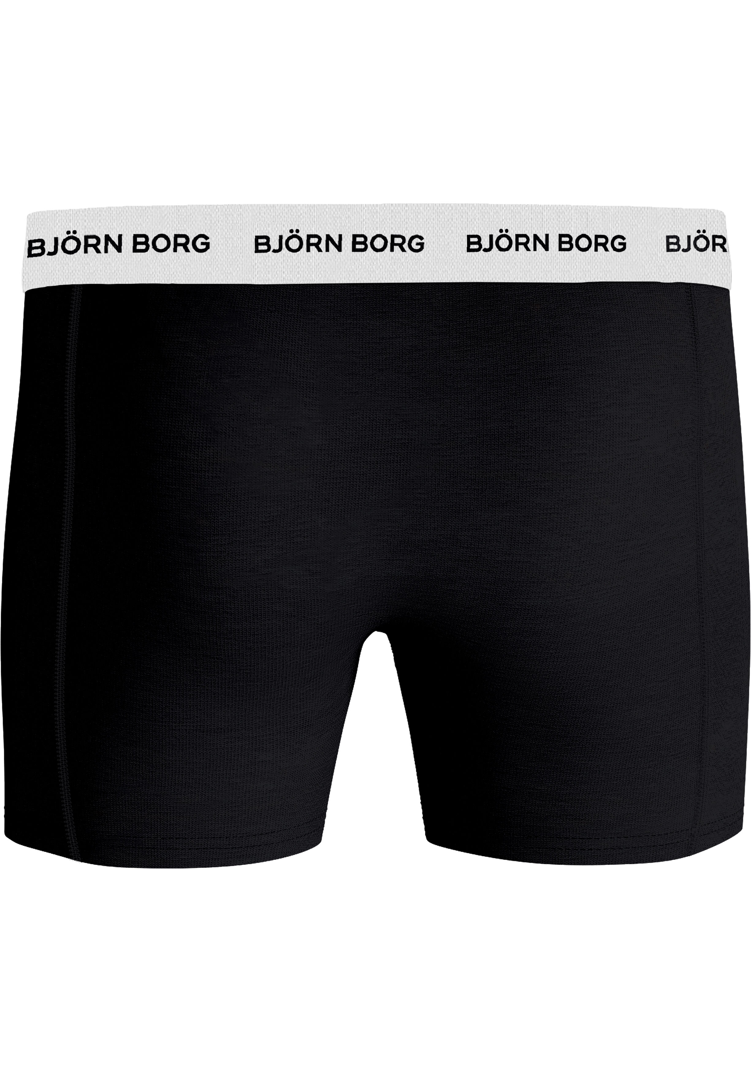 Bjorn Borg Cotton Stretch boxers, heren boxers normale lengte (5-pack), navy blauw, zwart, print, navy blauw, zwart