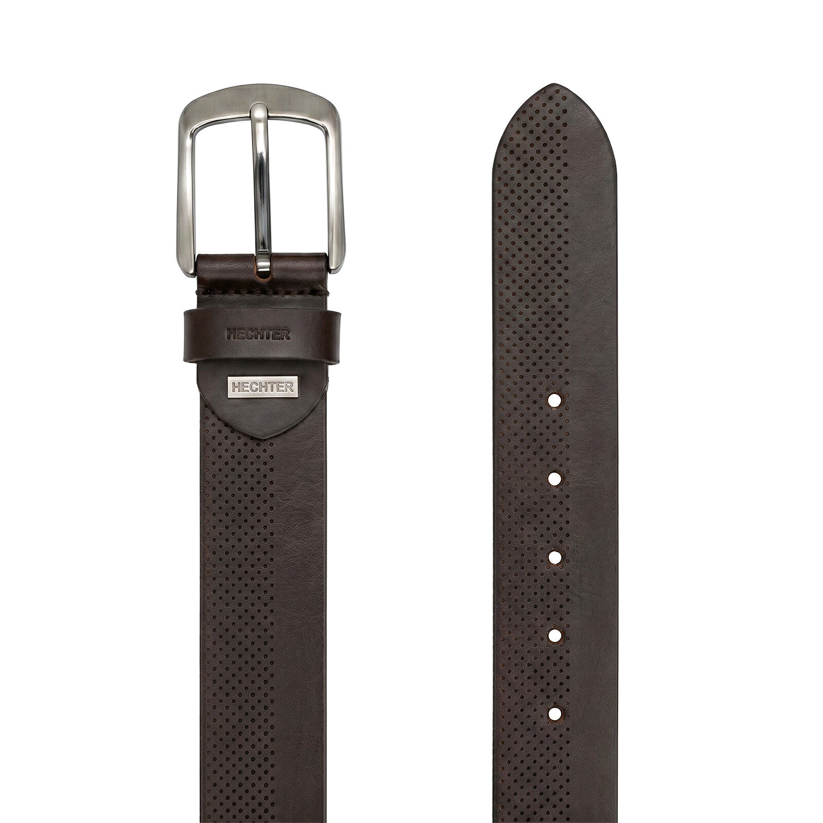 HECHTER leren heren riem, bruin