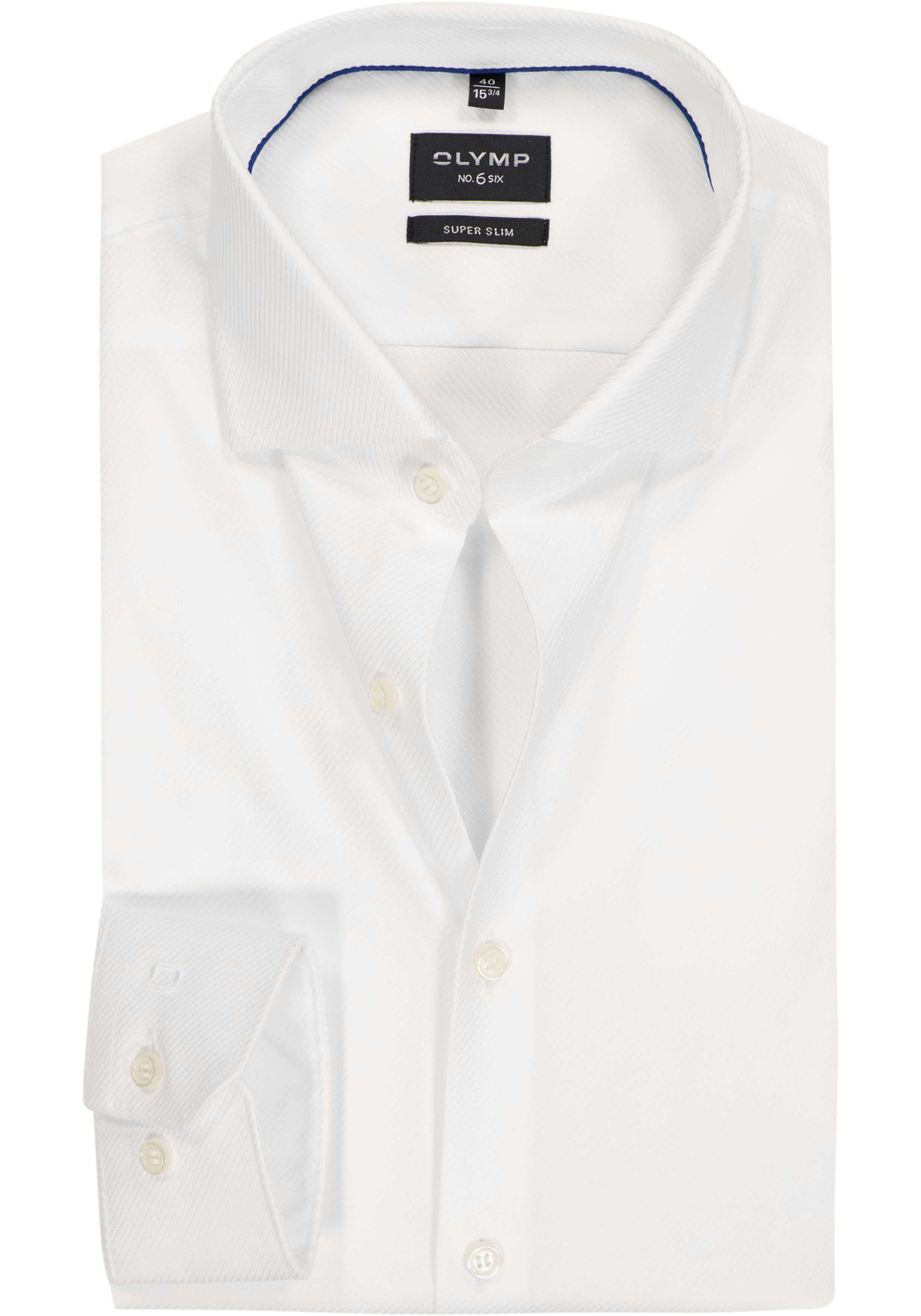 OLYMP No. Six super slim fit overhemd, wit diamant twill