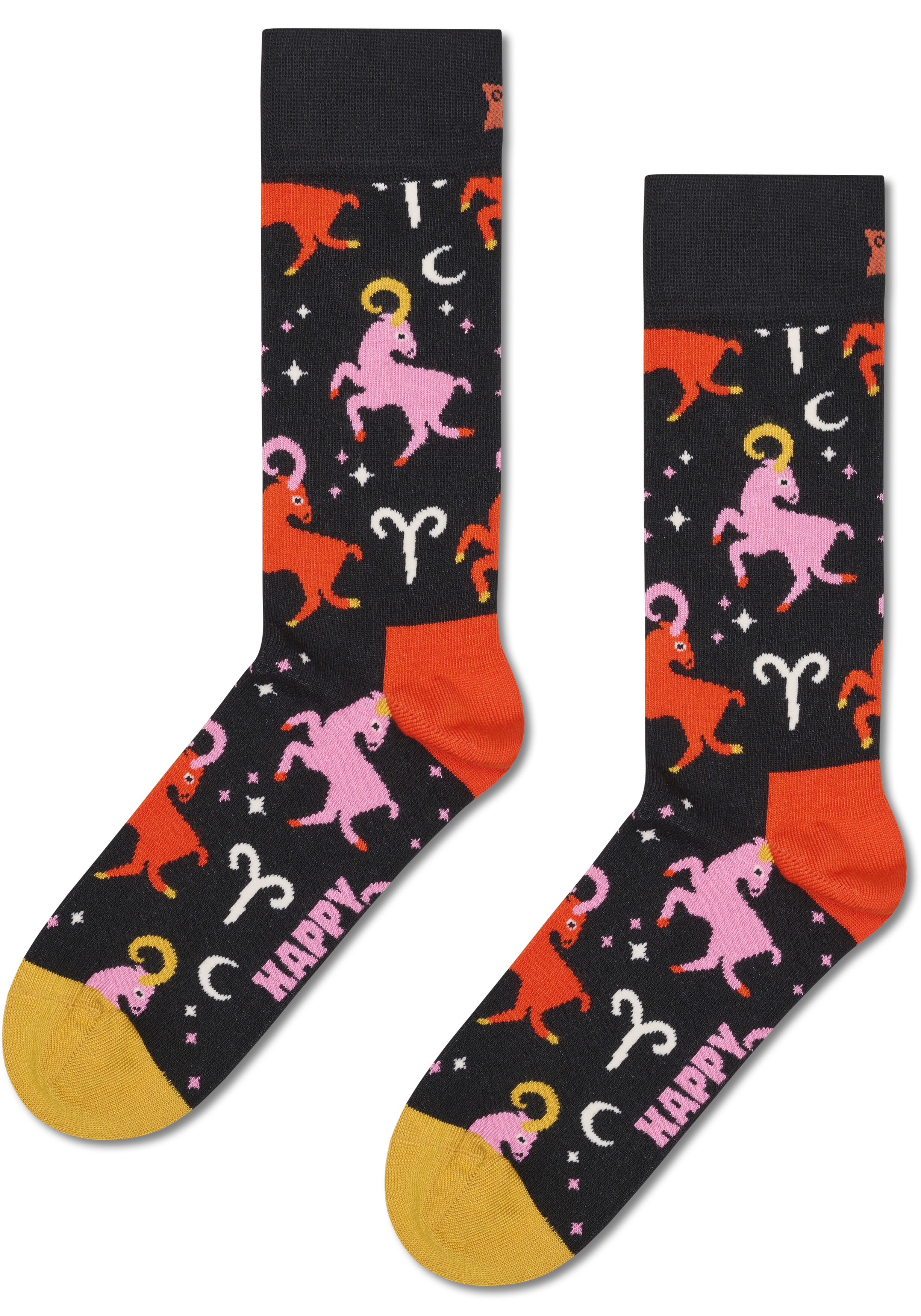 Happy Socks Aries Sock, unisex sokken, zwart