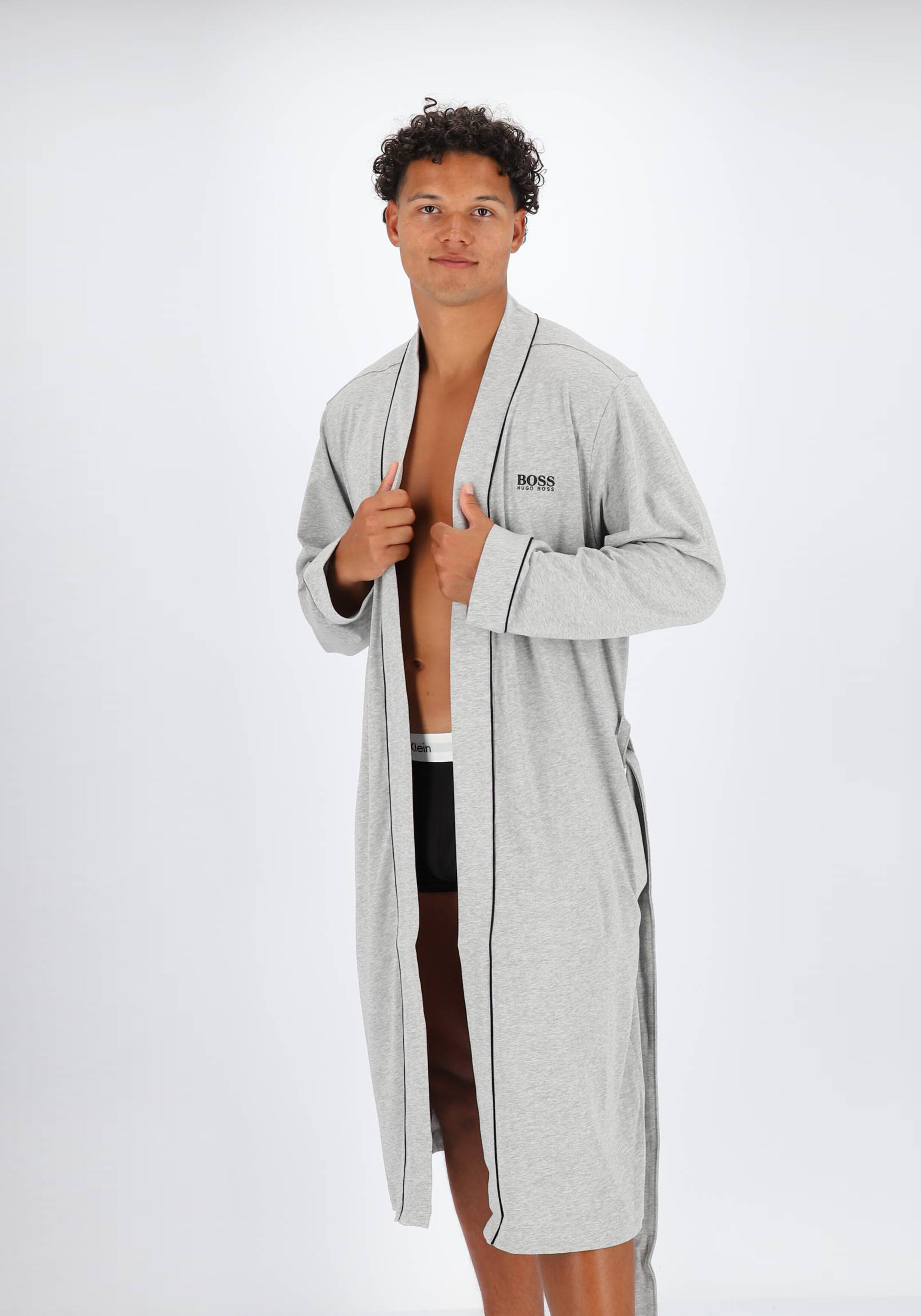 HUGO BOSS heren ochtendjas (dun), kimono, grijs