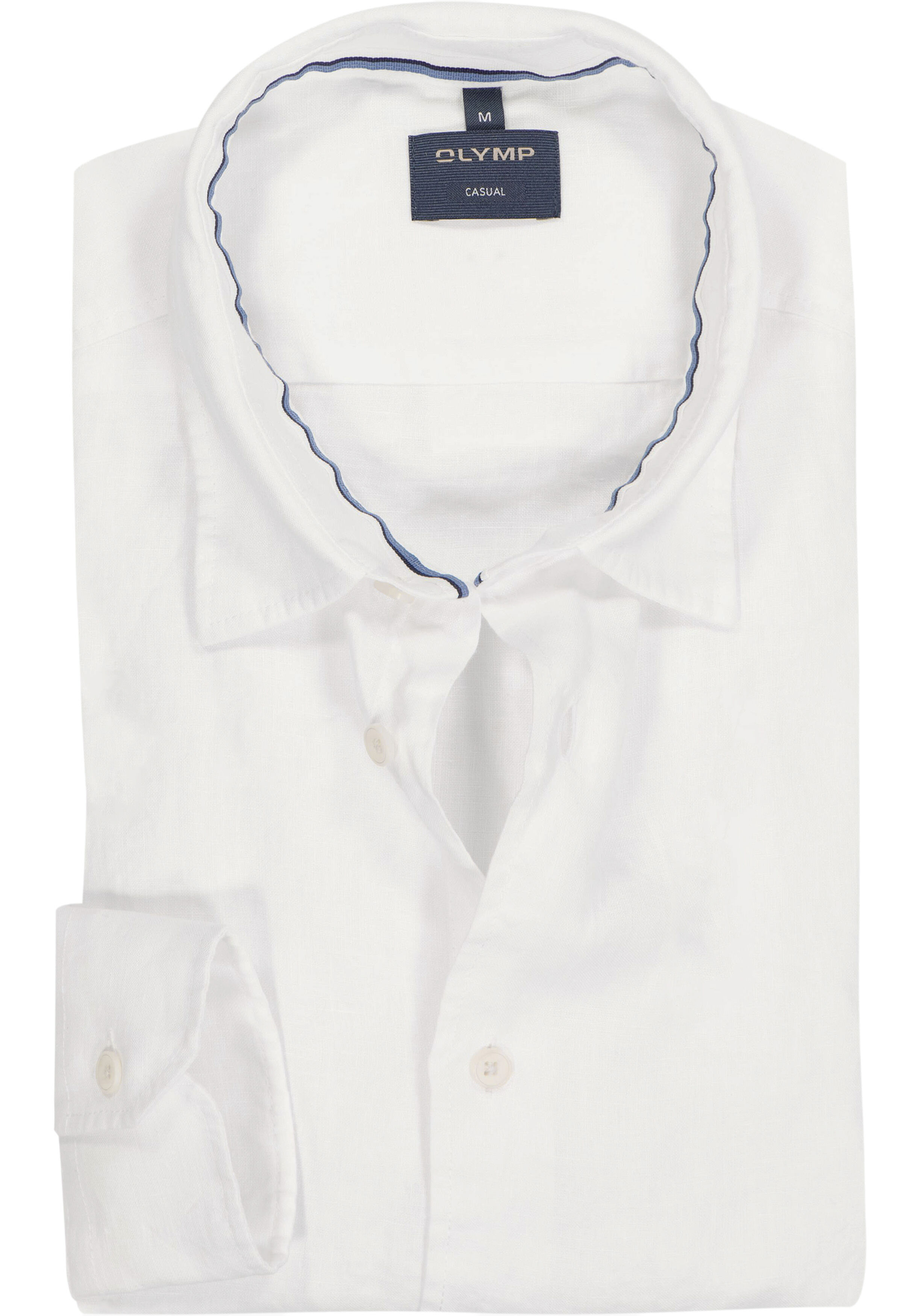 OLYMP Casual regular fit overhemd, structuur, wit