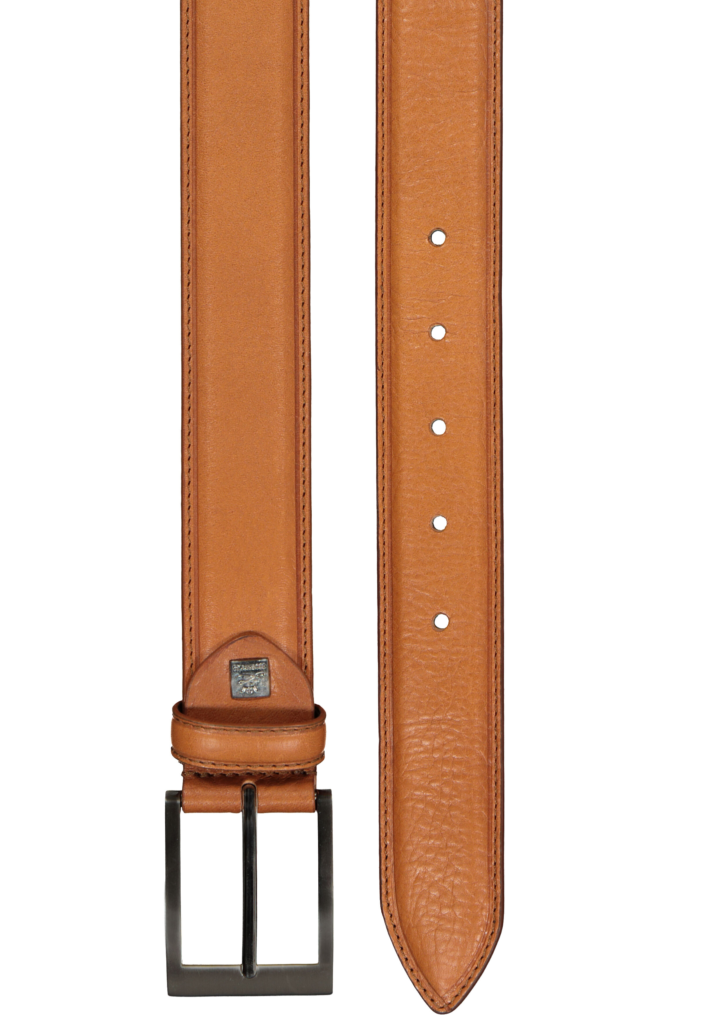 LINDENMANN leren heren riem, cognac bruin  