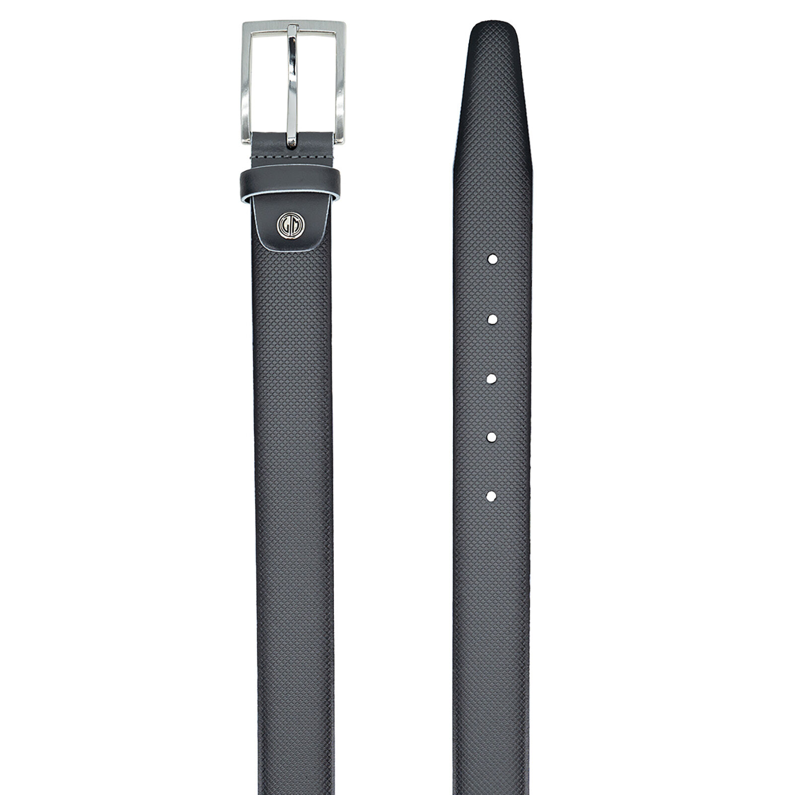 LINDENMANN leren heren riem, grijs