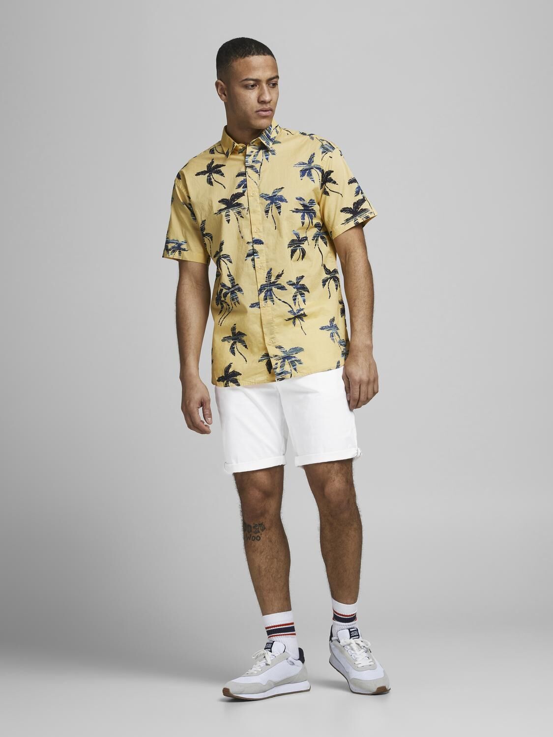 JACK & JONES Bowie Shorts Solid regular fit, heren korte broek, wit