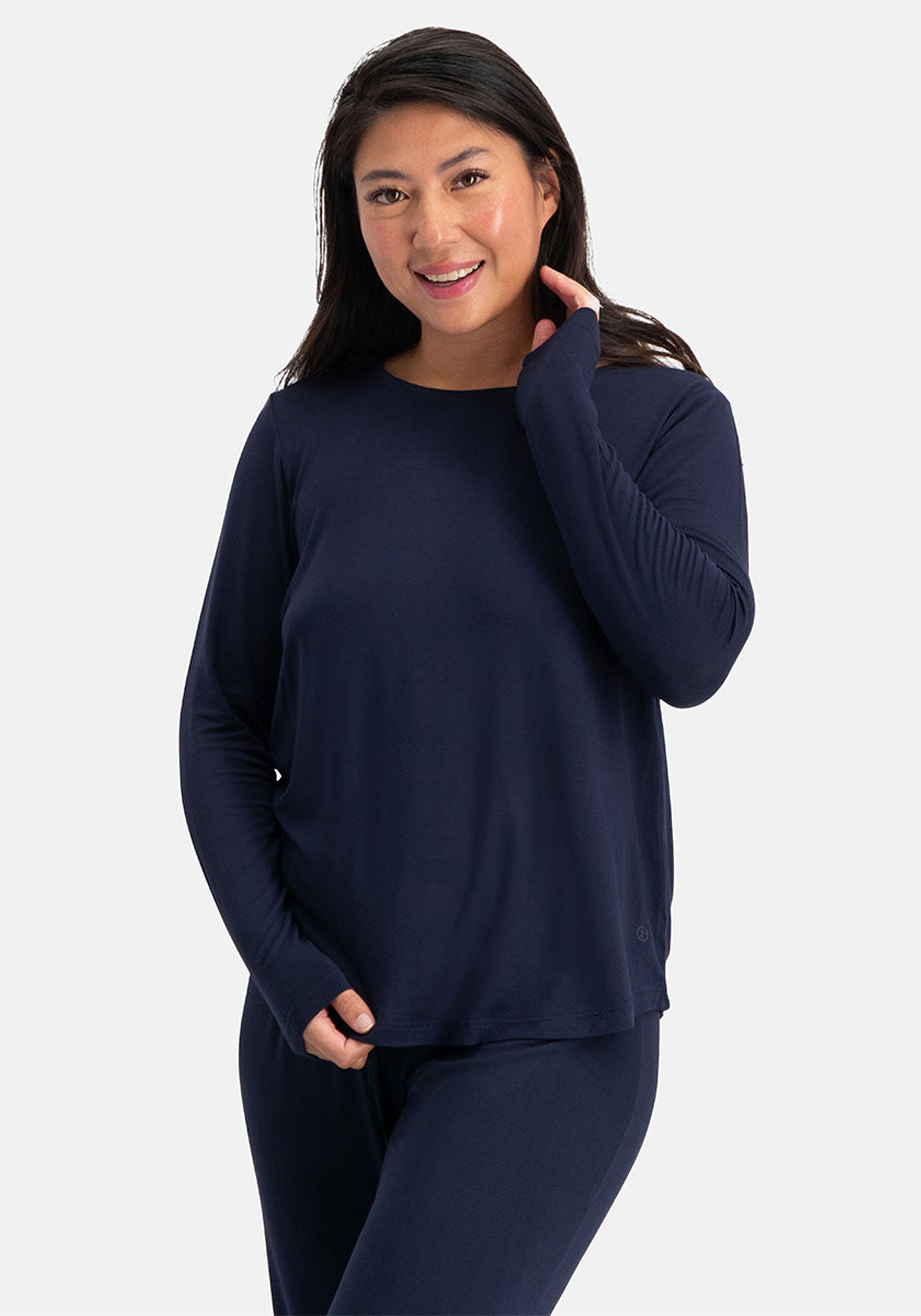 Bamboo Basics Nina pyjama set, dames pyjama, donkerblauw