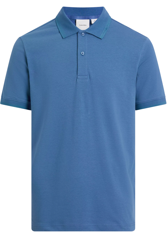 Calvin Klein Thermo Tech Pique Slim Polo, heren poloshirt, blauw Calvin Klein Thermo Tech Pique Slim Polo, heren poloshirt, blauw