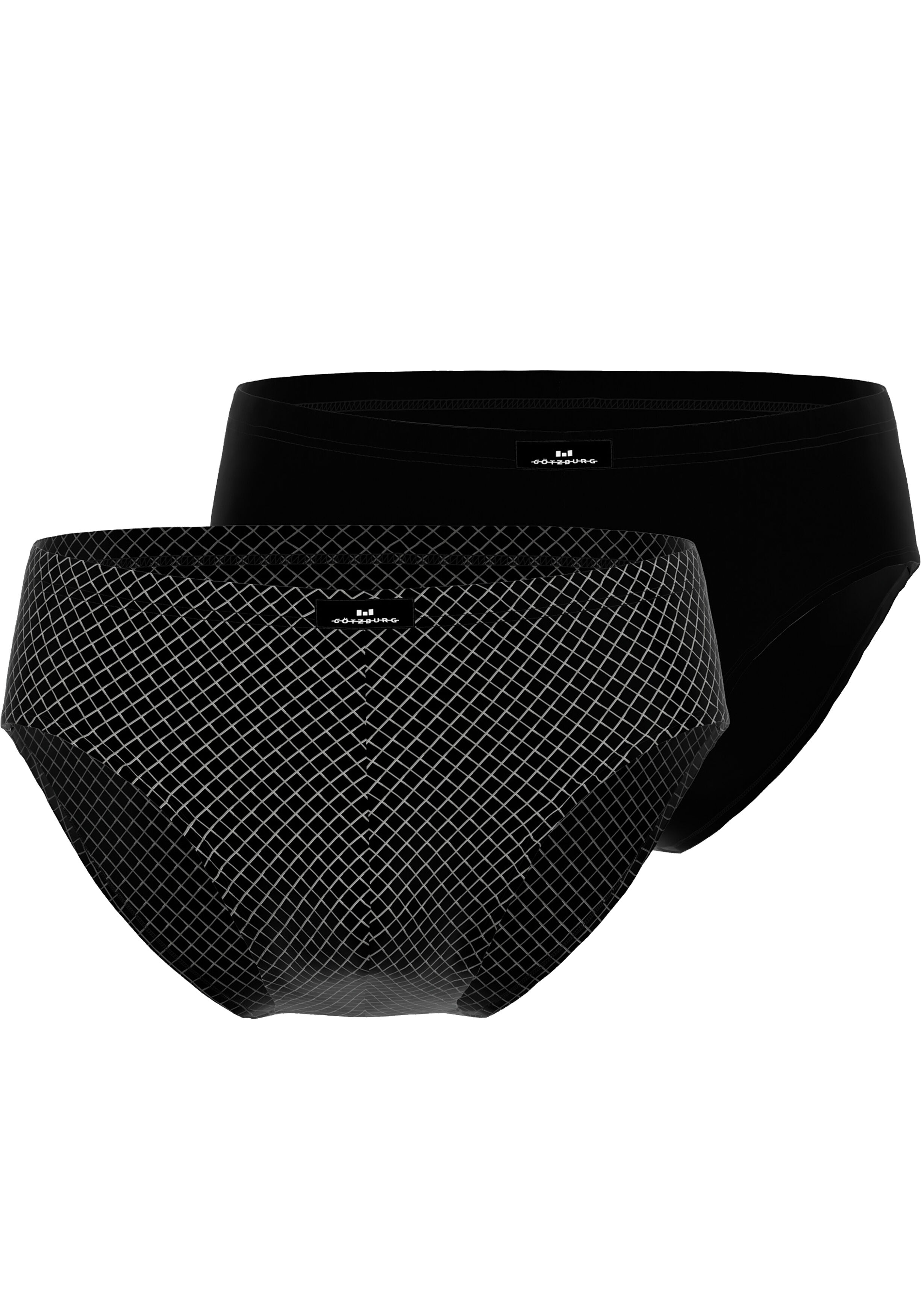 Gotzburg heren sport slip (2-pack), zwart geruit