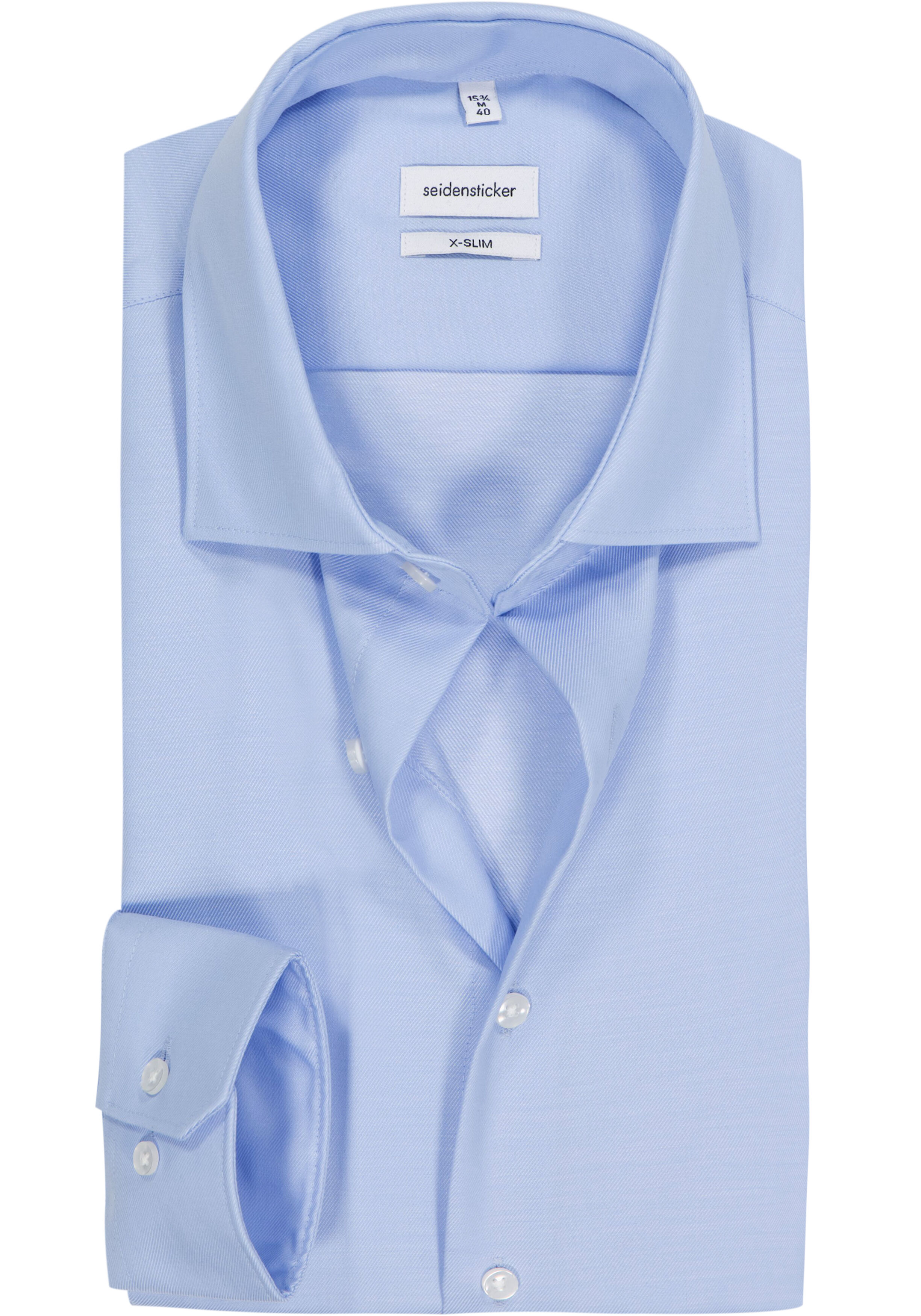 Seidensticker x-slim fit overhemd, popeline, blauw