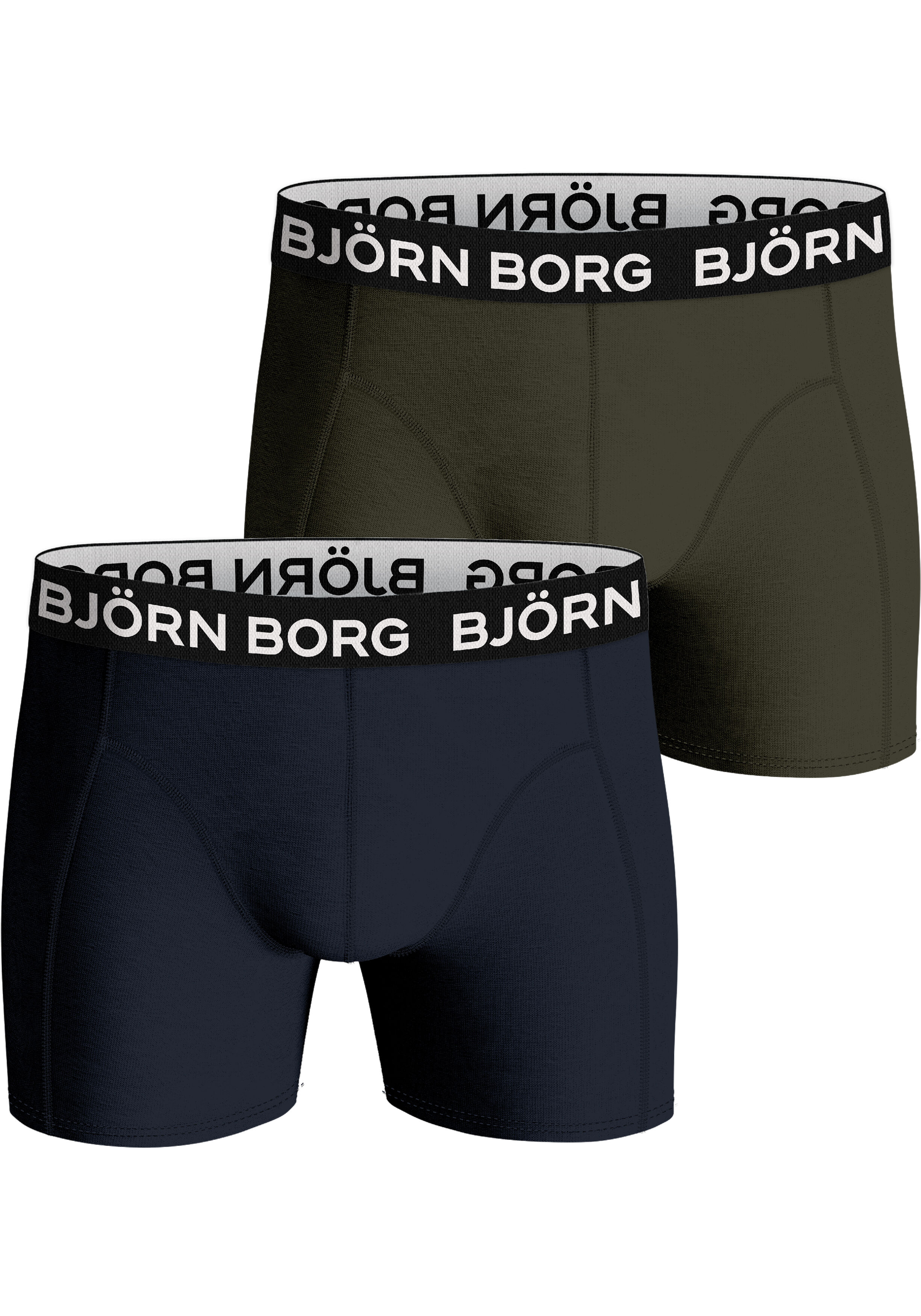 Bjorn Borg Bamboo Cotton Blend boxers, heren boxers normale lengte (2-pack), groen, donkerblauw