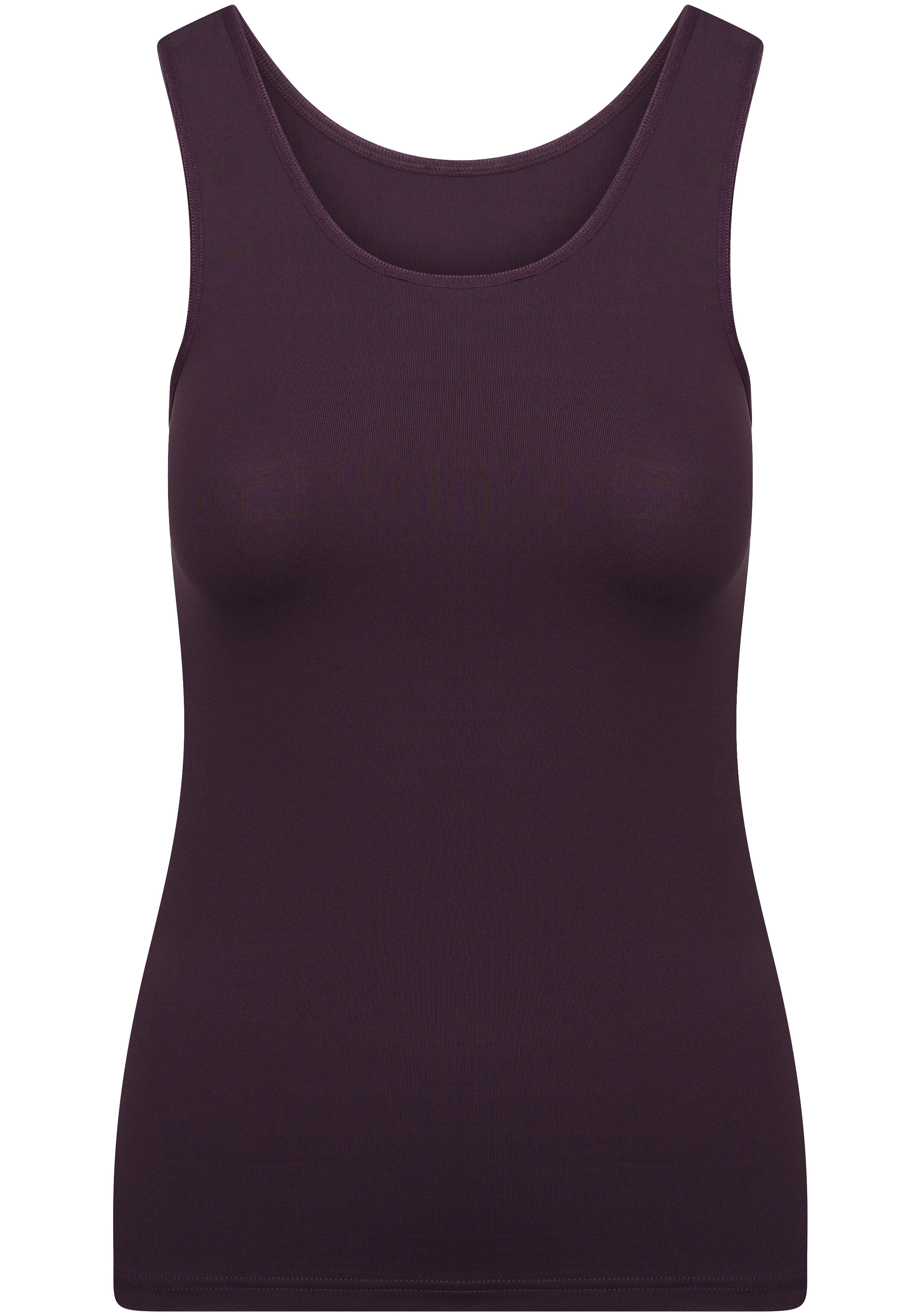 RJ Bodywear Pure Color dames top (1-pack), hemdje met brede banden, aubergine