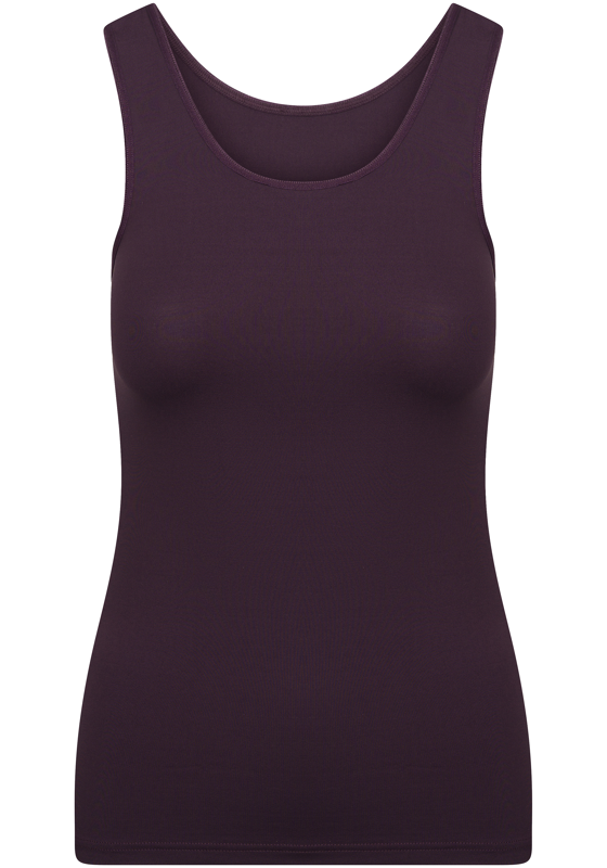 RJ Bodywear Pure Color dames top (1-pack), hemdje met brede banden, aubergine RJ Bodywear Pure Color dames top (1-pack), hemdje met brede banden, aubergine