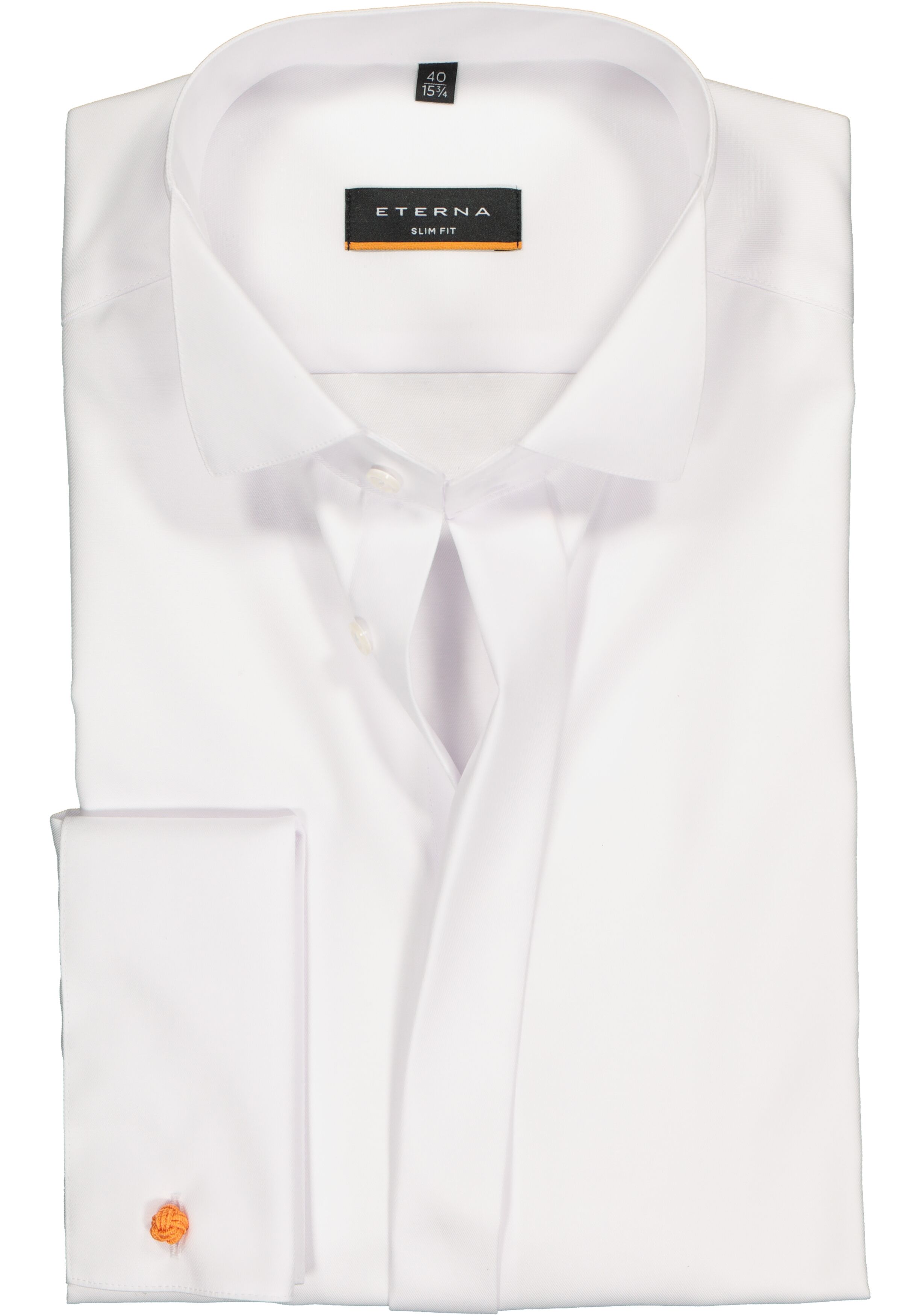 ETERNA slim fit overhemd, dubbele manchet, niet doorschijnend twill heren overhemd, wit
