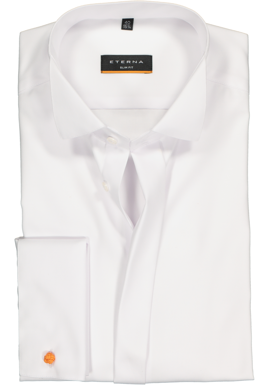 1-4062403198025_eterna-overhemd_HR ETERNA slim fit overhemd, dubbele manchet, niet doorschijnend twill heren overhemd, wit