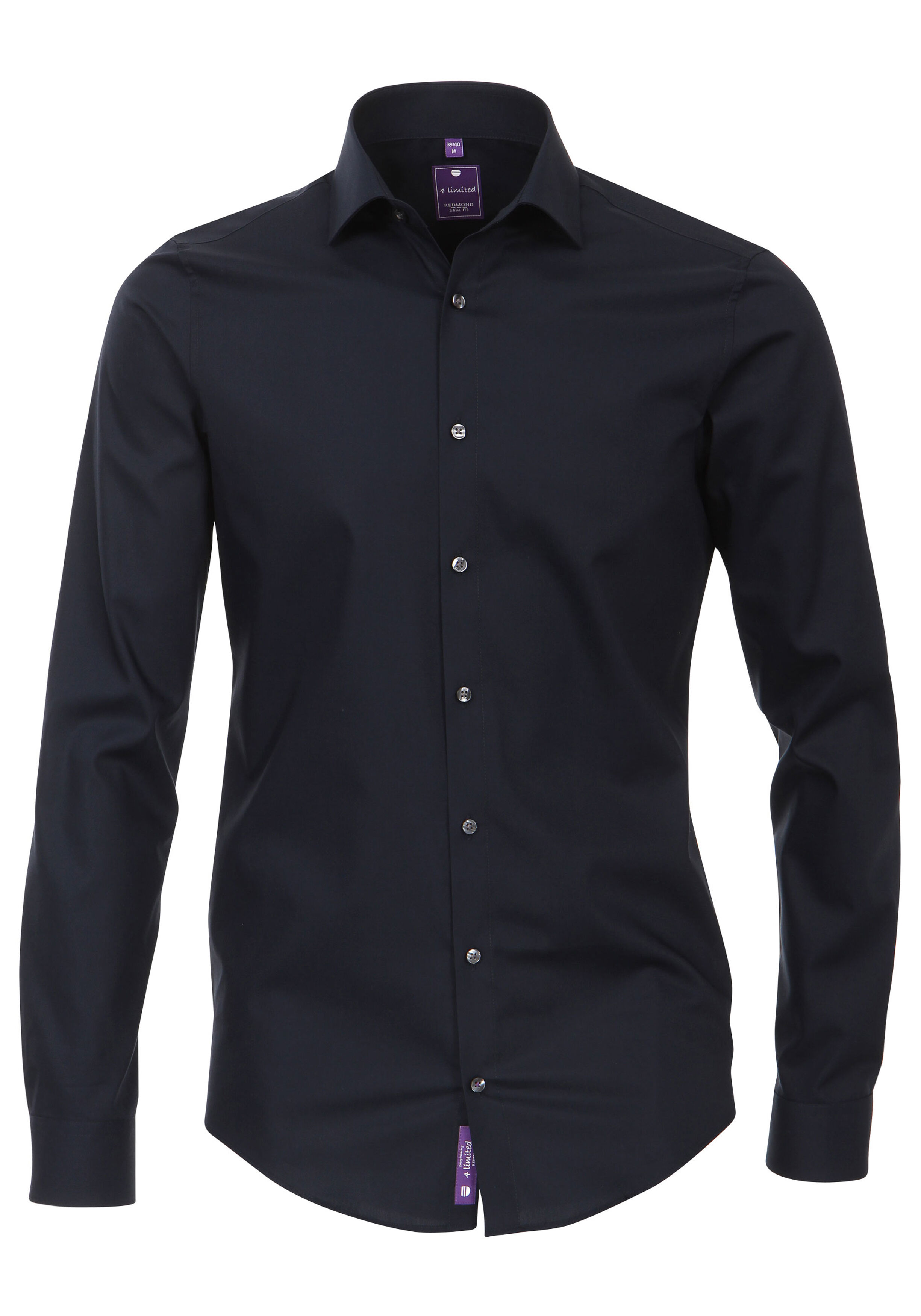 Redmond slim fit overhemd, nacht blauw