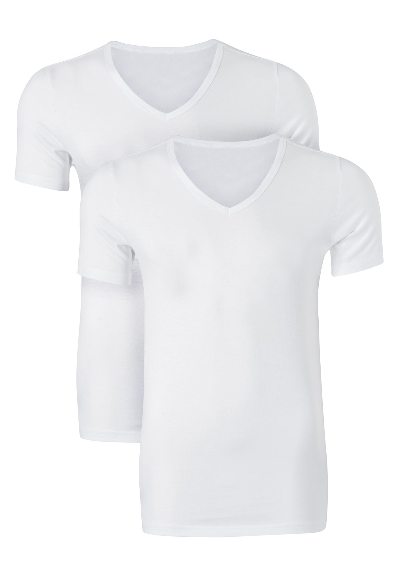 TEN CATE Basics men T-shirts (2-pack), heren T-shirts met V-hals, wit
